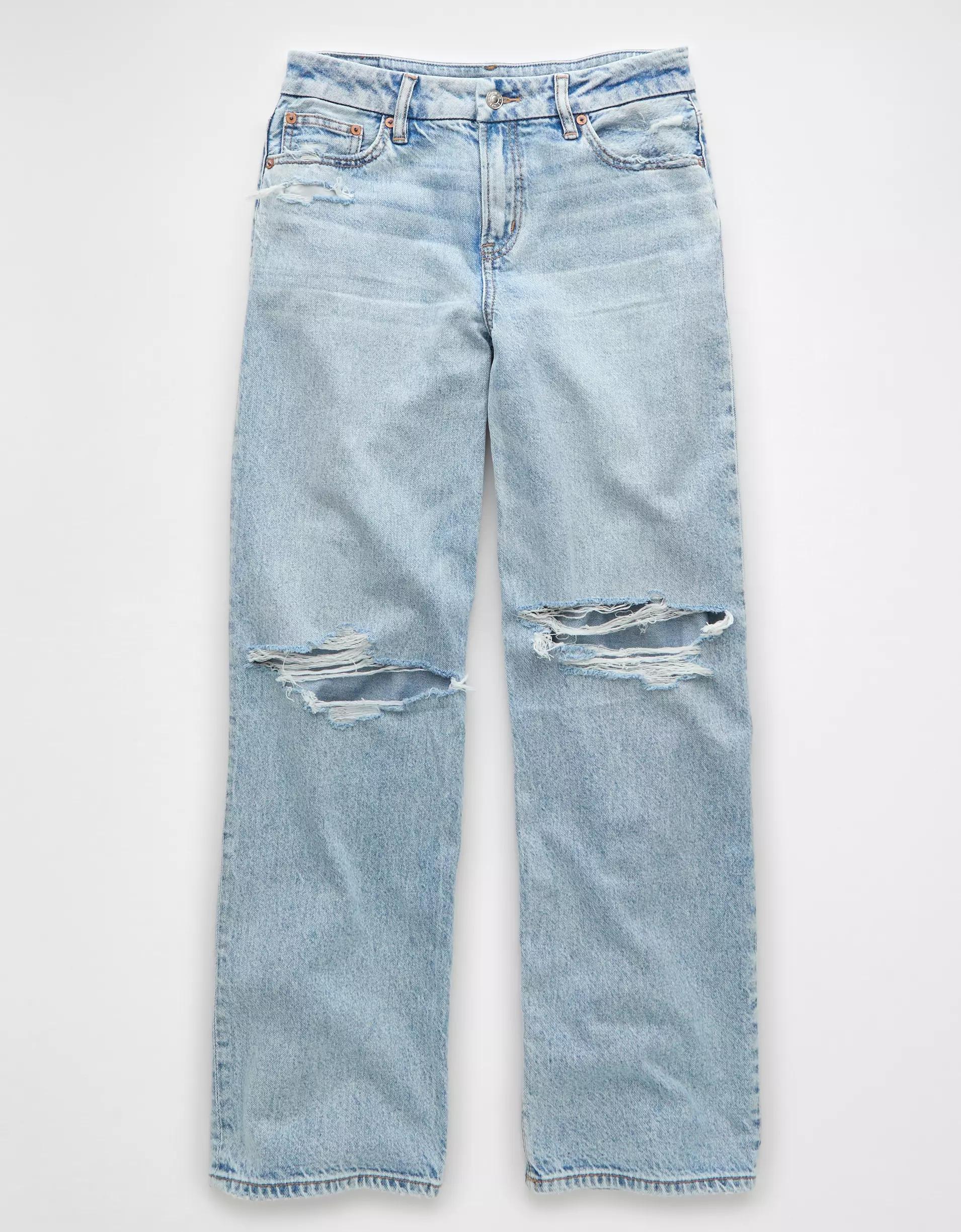 AE Strigid Curvy Ripped High-Waisted Stovepipe Jean Product Image