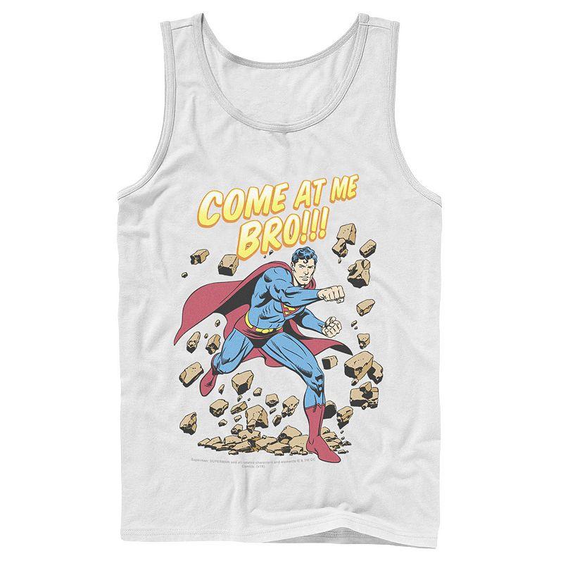 Men's DC Comics Superman Come At Me Bro Text Poster Tank Top,  Product Image