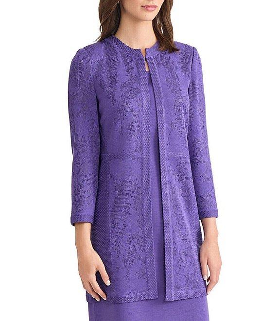 MISOOK Tonal Knit Crew Neck Bracelet Sleeve Jacket Product Image