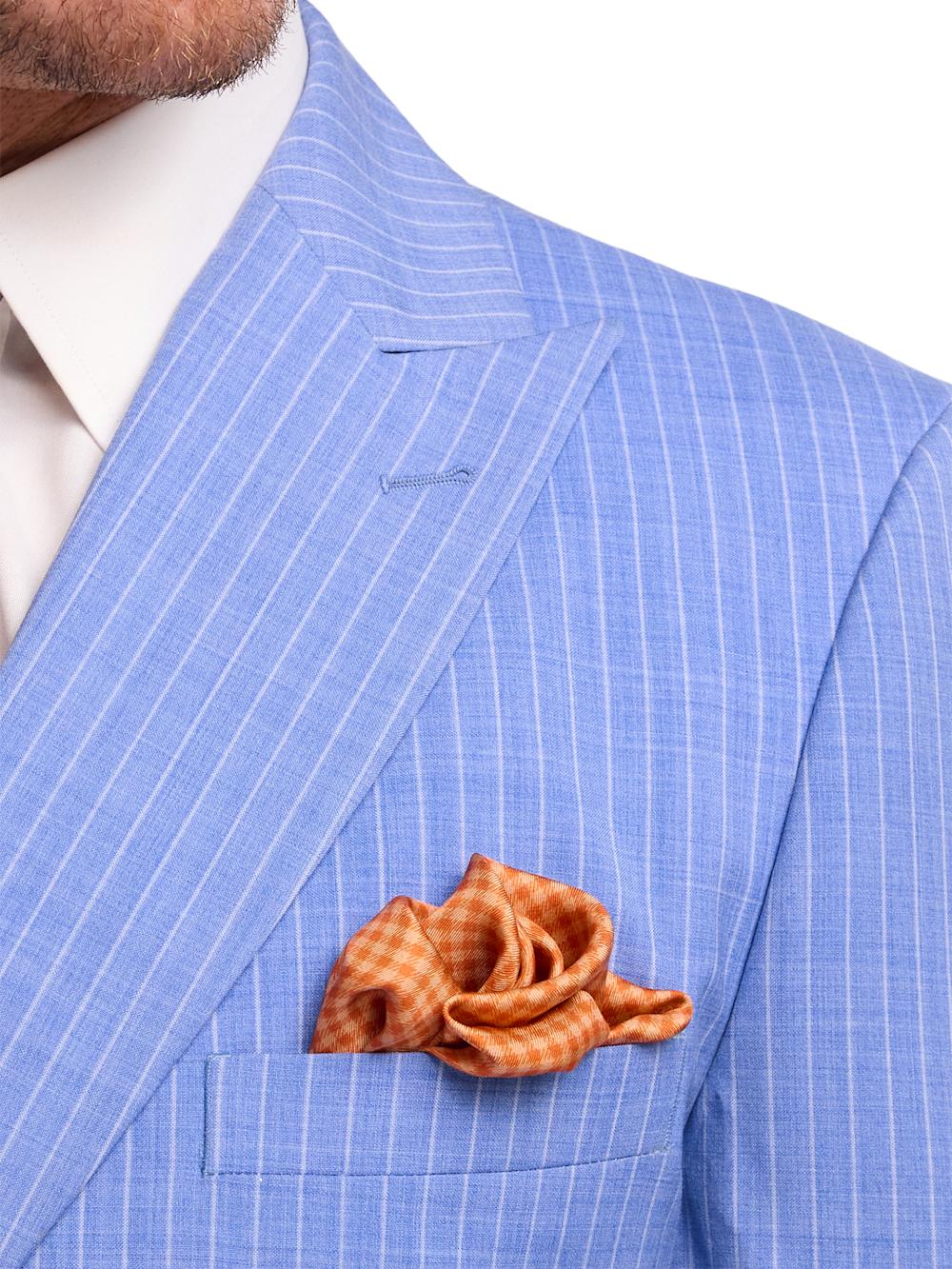 Wool Blend Pindstripe Single Pleat Suit Pant - Blue Product Image