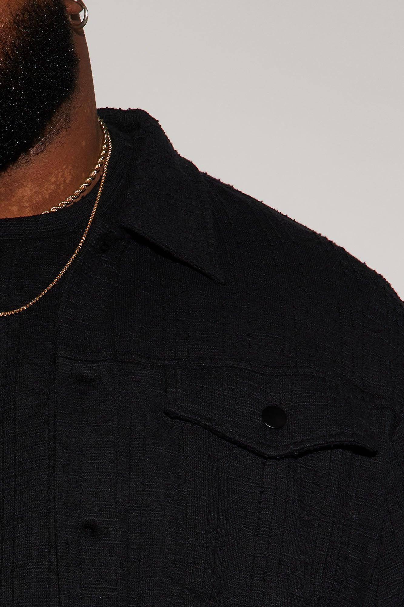 Jordan Textured Trucker Jacket - Black Product Image