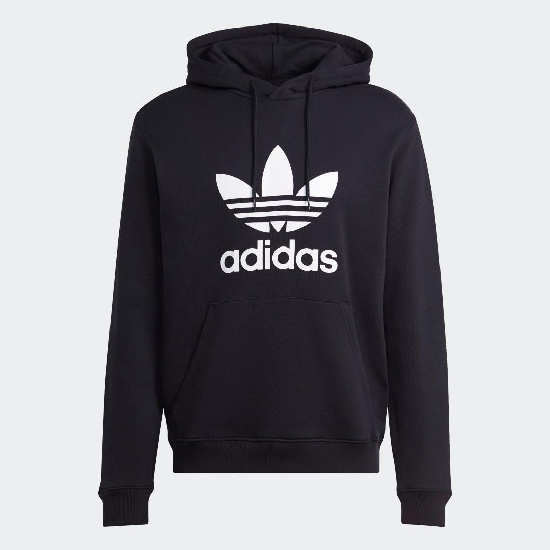 adidas Originals Mens adidas Originals Big Trefoil Pullover Hoodie - Mens Black/White Product Image