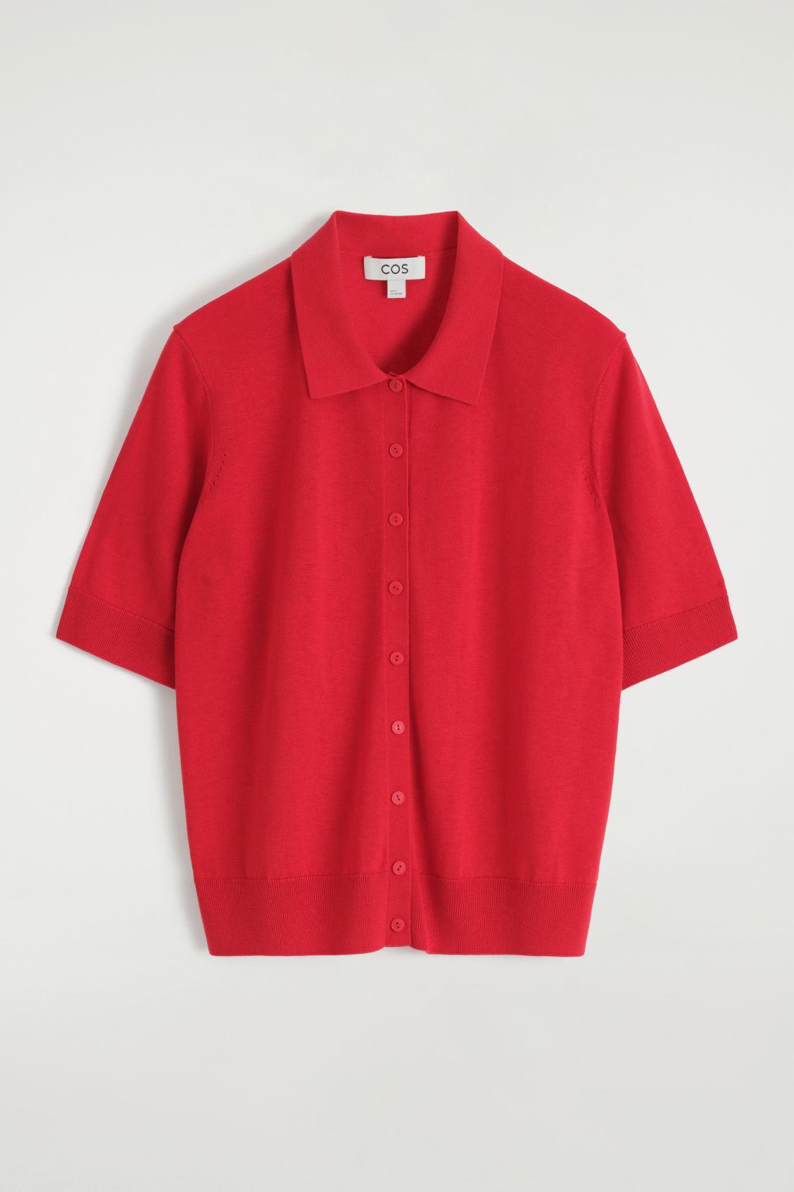 MERINO WOOL-BLEND POLO CARDIGAN Product Image