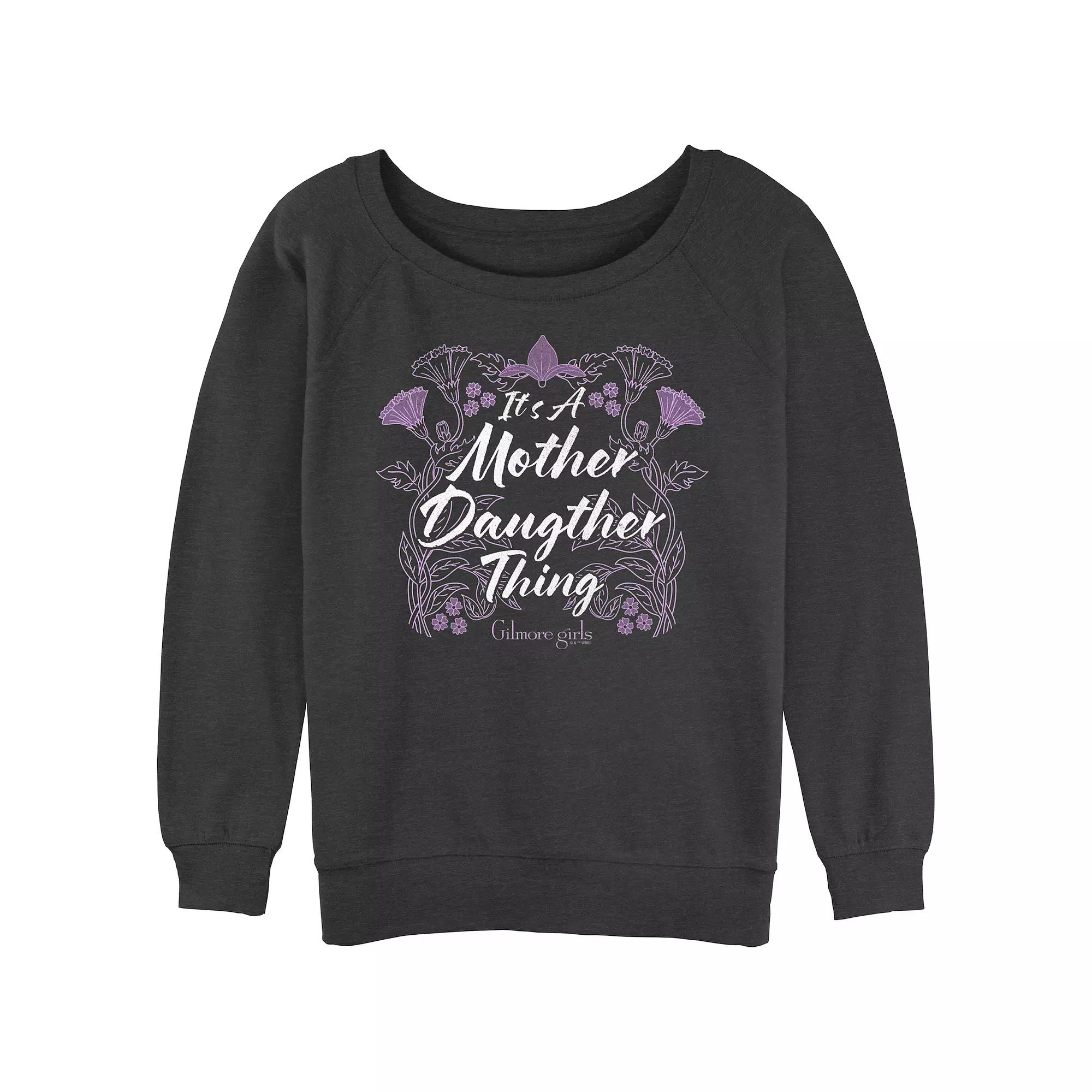 Juniors' Gilmore Girls It's A Mother Daughter Thing Slouchy Terry Graphic Pullover, Women's, Size: Small, Grey Heather Product Image