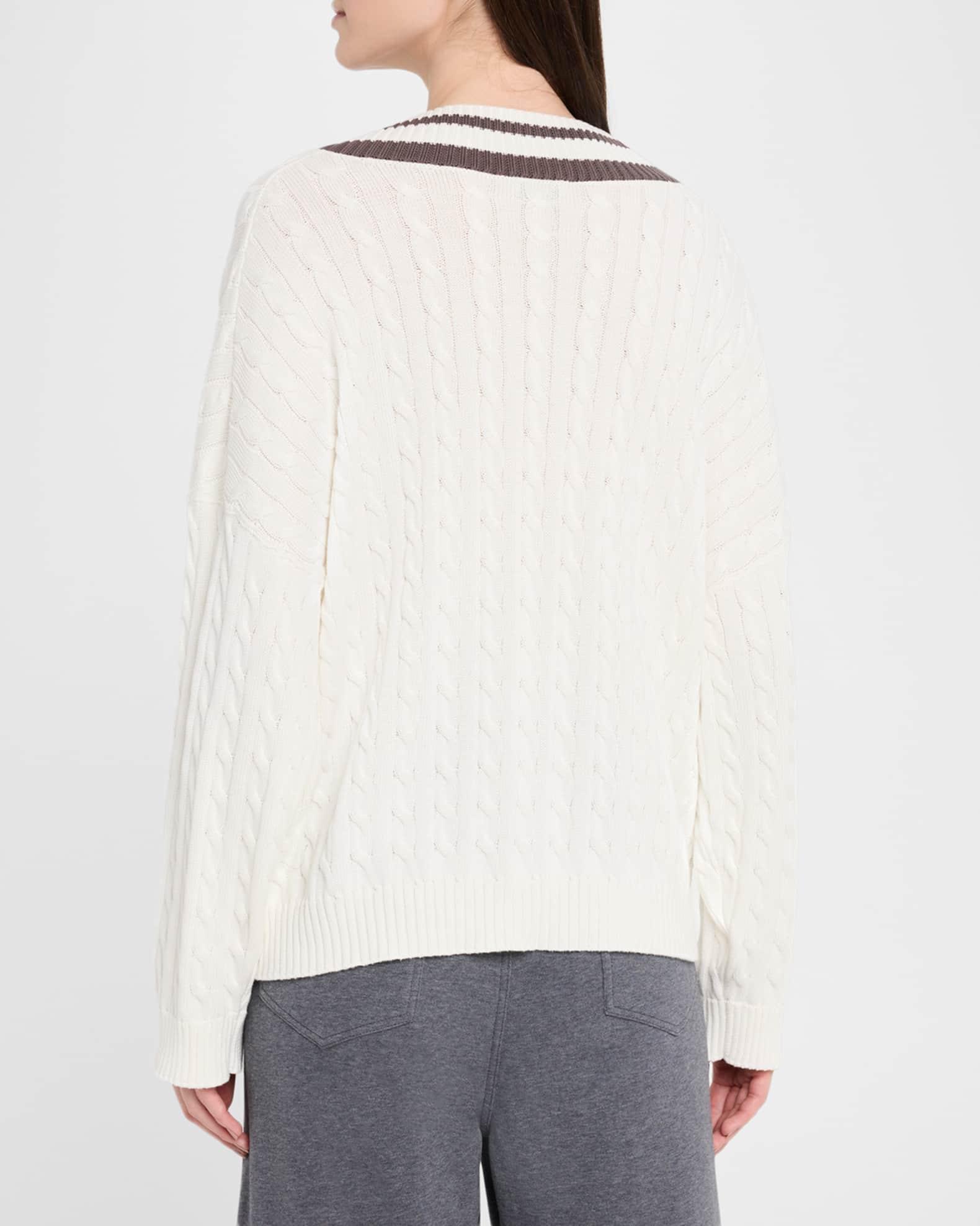 Cable-Knit Sport Club V-Neck Sweater Product Image