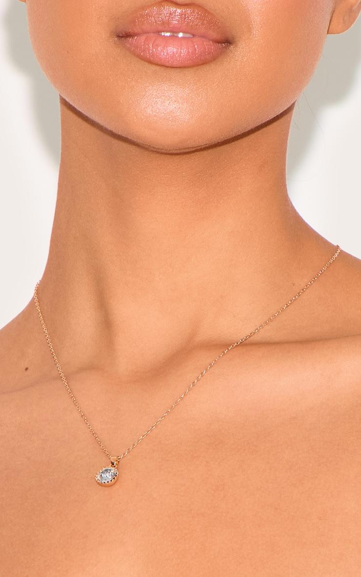 Gold Diamante Pendant Necklace Product Image