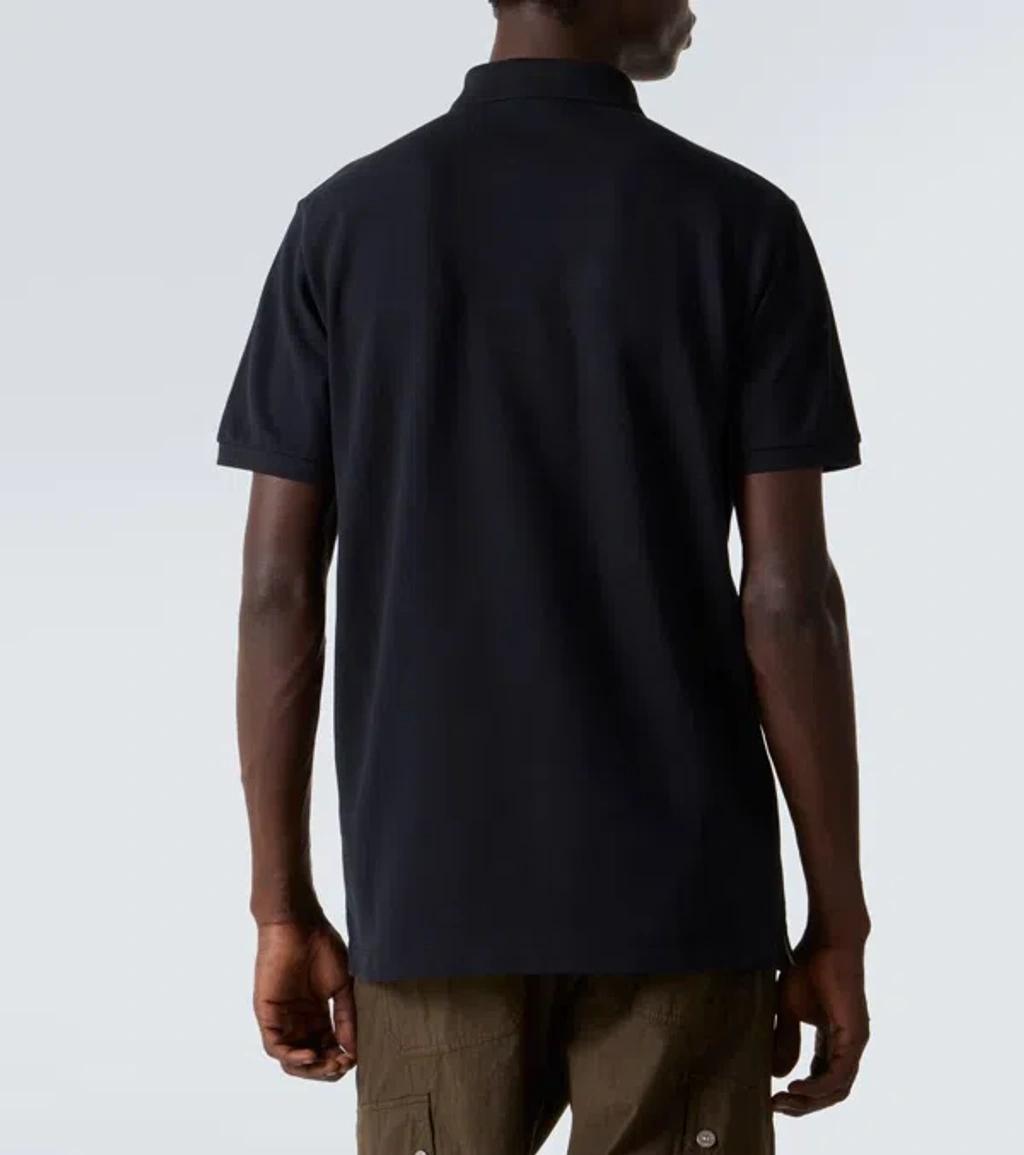 STONE ISLAND Mens Black Brand-patch Regular-fit Stretch-cotton Polo Shirt Xl Product Image