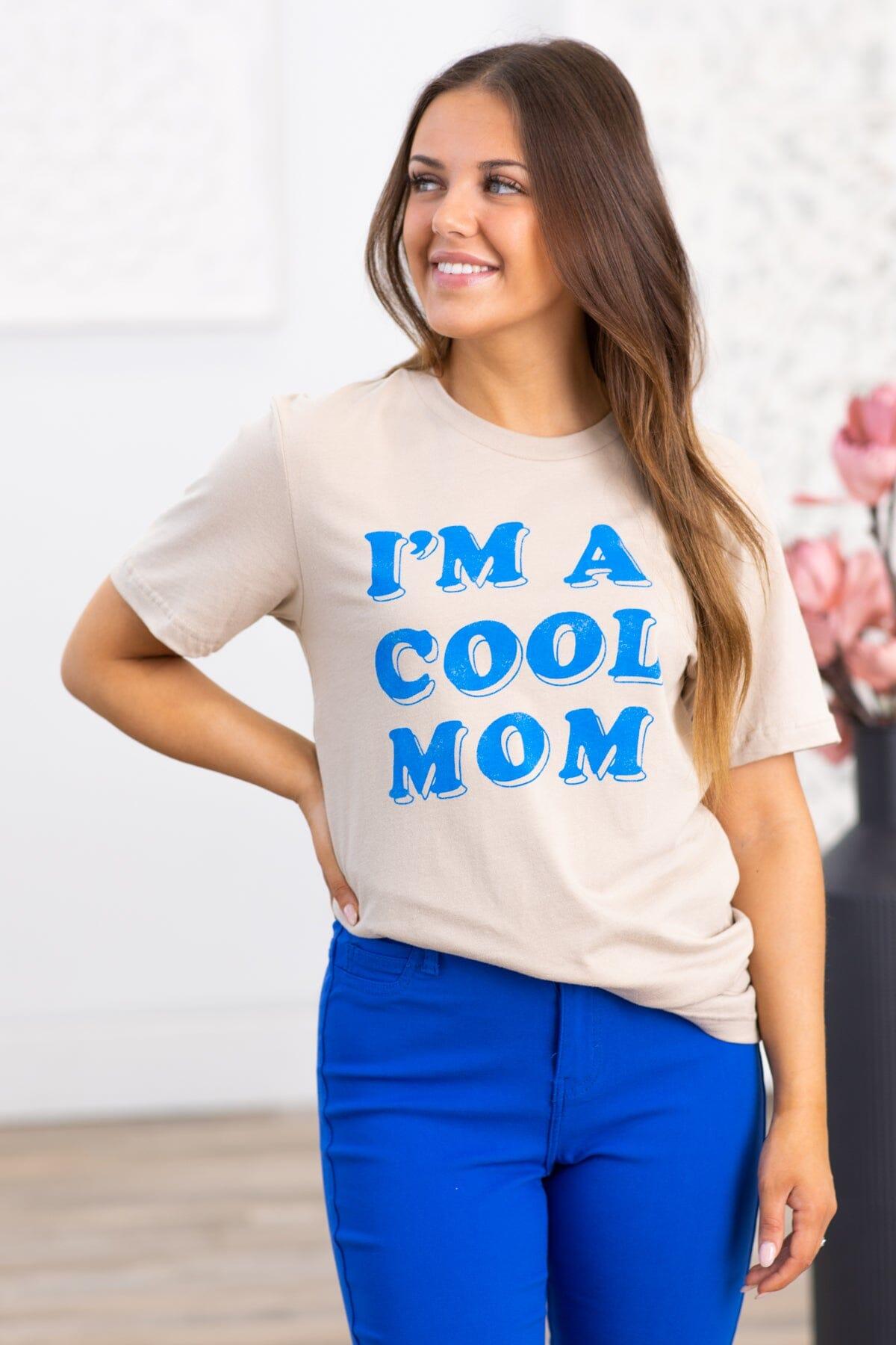 Tan I'm A Cool Mom Graphic Tee Product Image