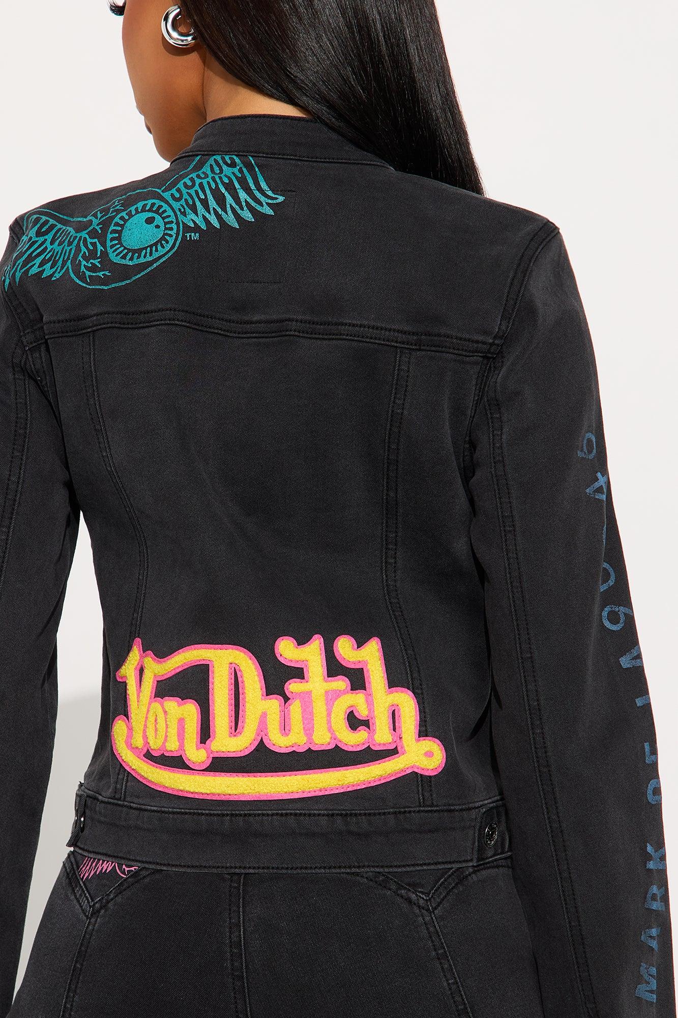 Von Dutch Denim Moto Jacket - Black Wash Female Product Image