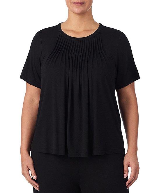 DKNY by Donna Karan Plus Size Short Sleeve Round Neck Jersey Knit Coordinating Lounge Top Product Image