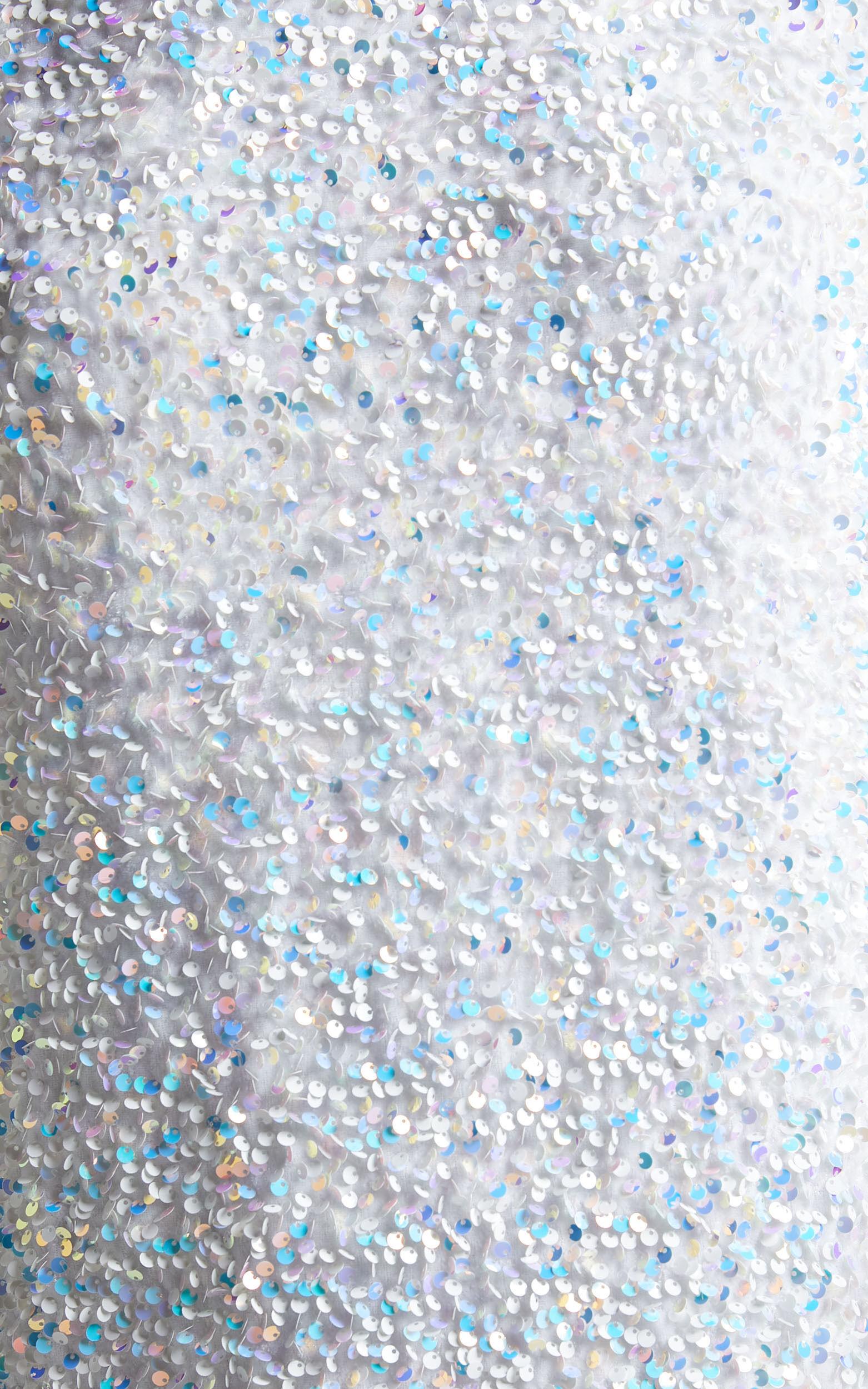 Valetta Mini Dress - Sequin low back shift dress in White Product Image