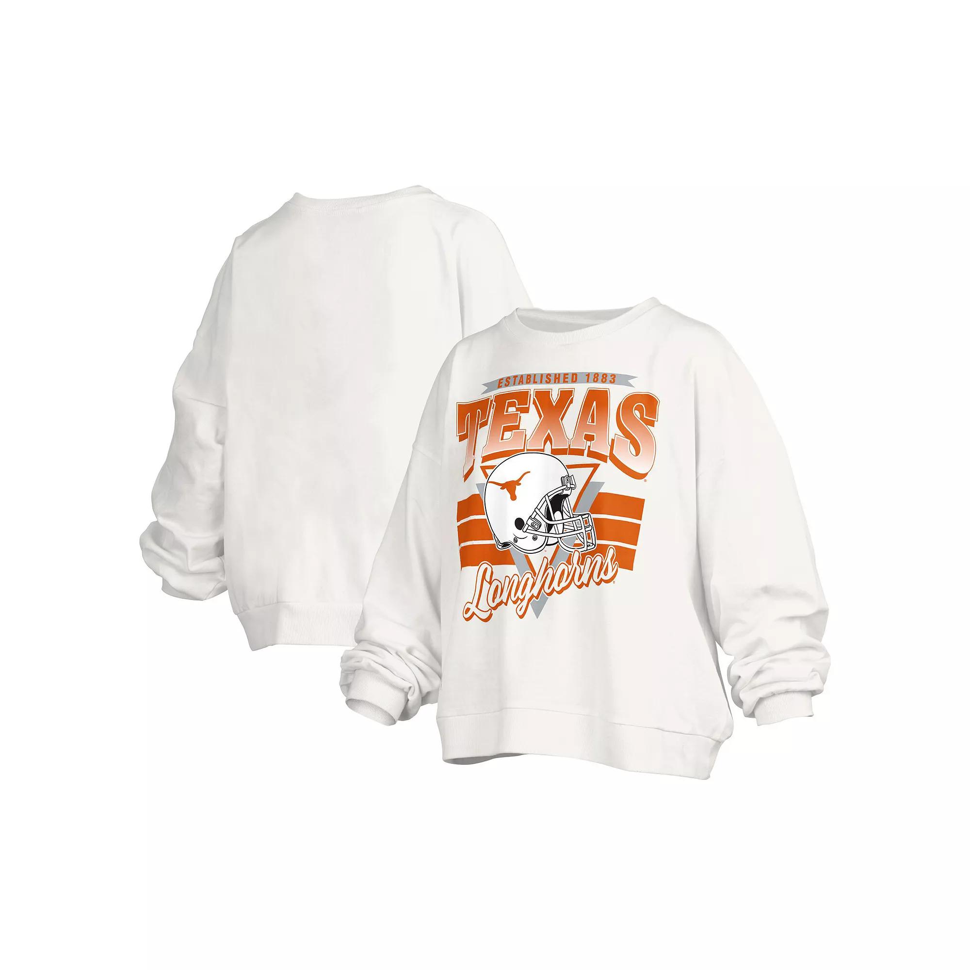 Women's Pressbox White Texas Longhorns Janice Retro Logo Over Product Image