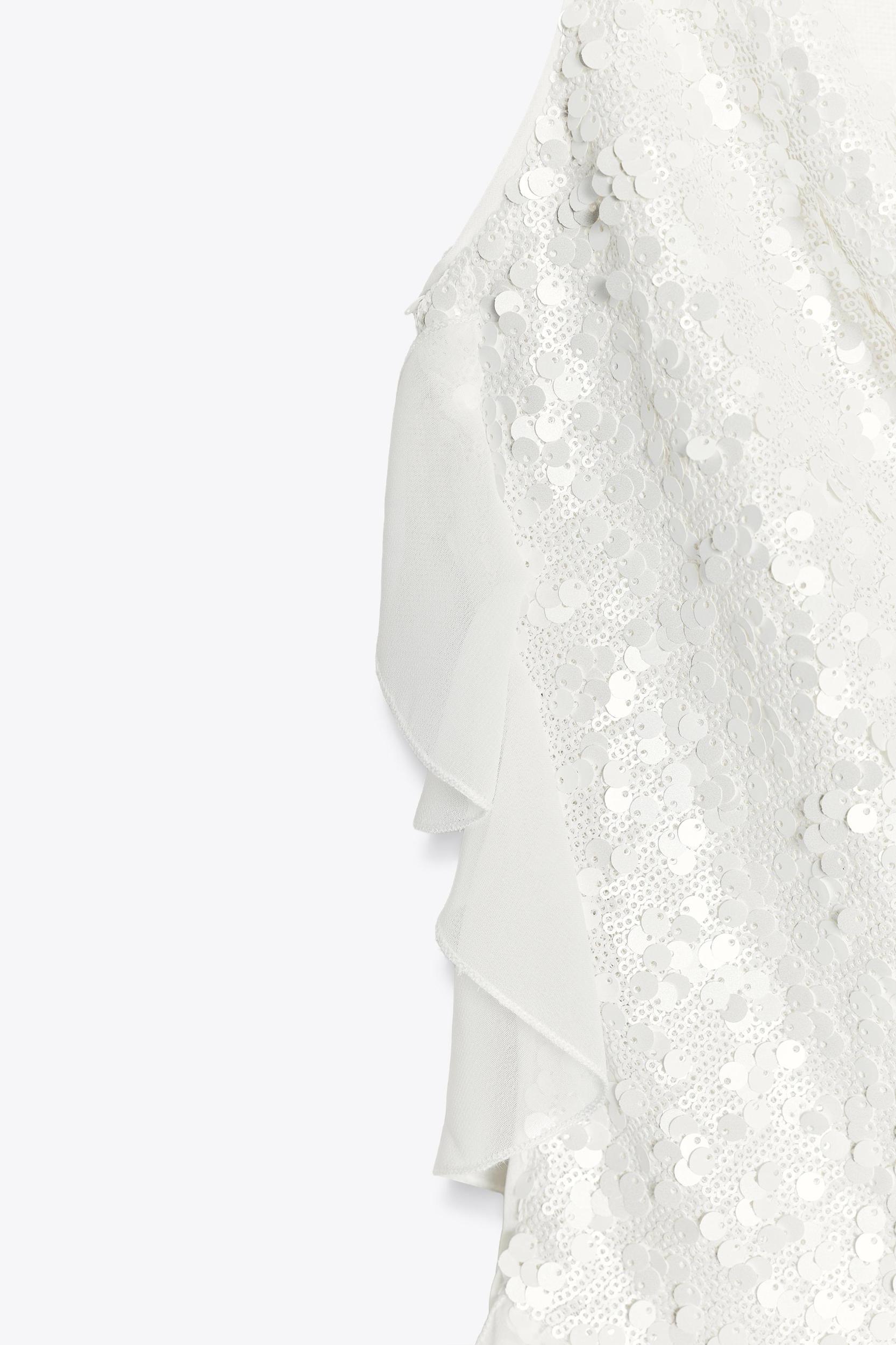 SEQUIN RUFFLE MINI DRESS Product Image