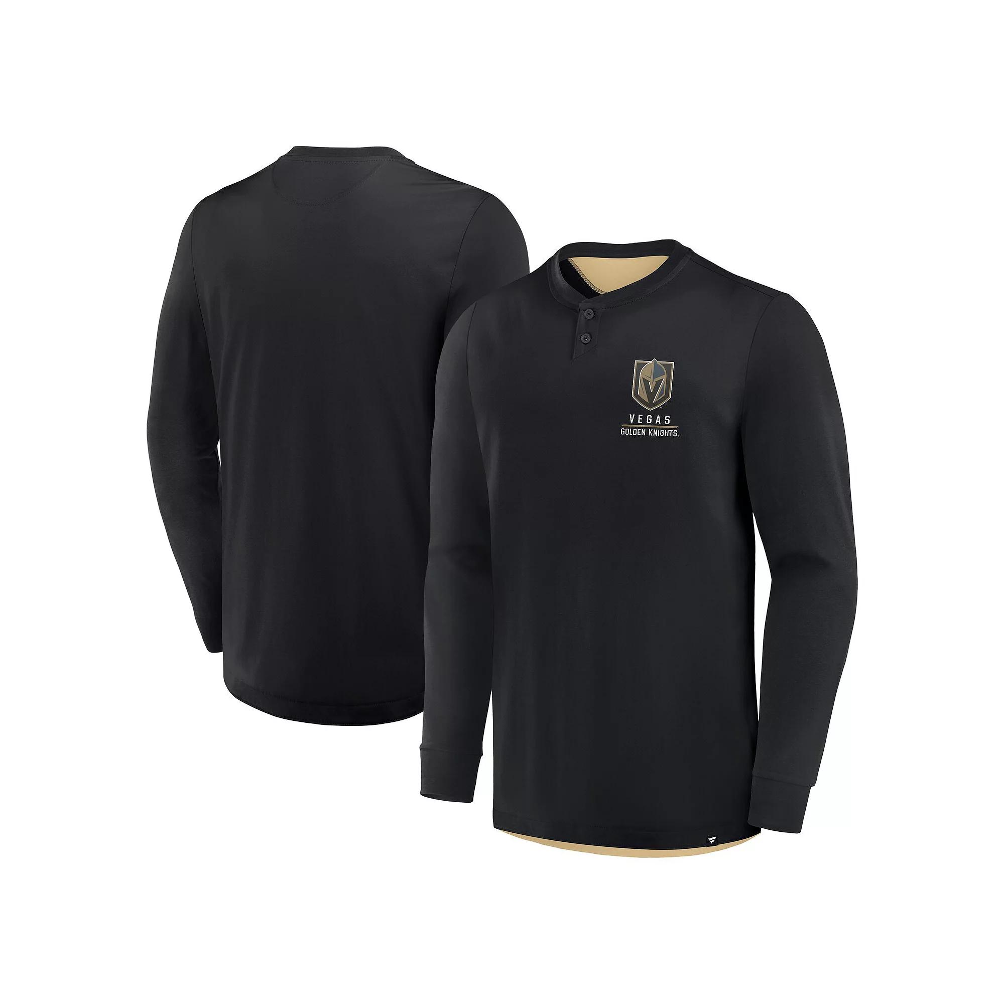 Men's Fanatics Black Vegas Golden Knights Adrenaline Push Long Sleeve T-Shirt,  Product Image