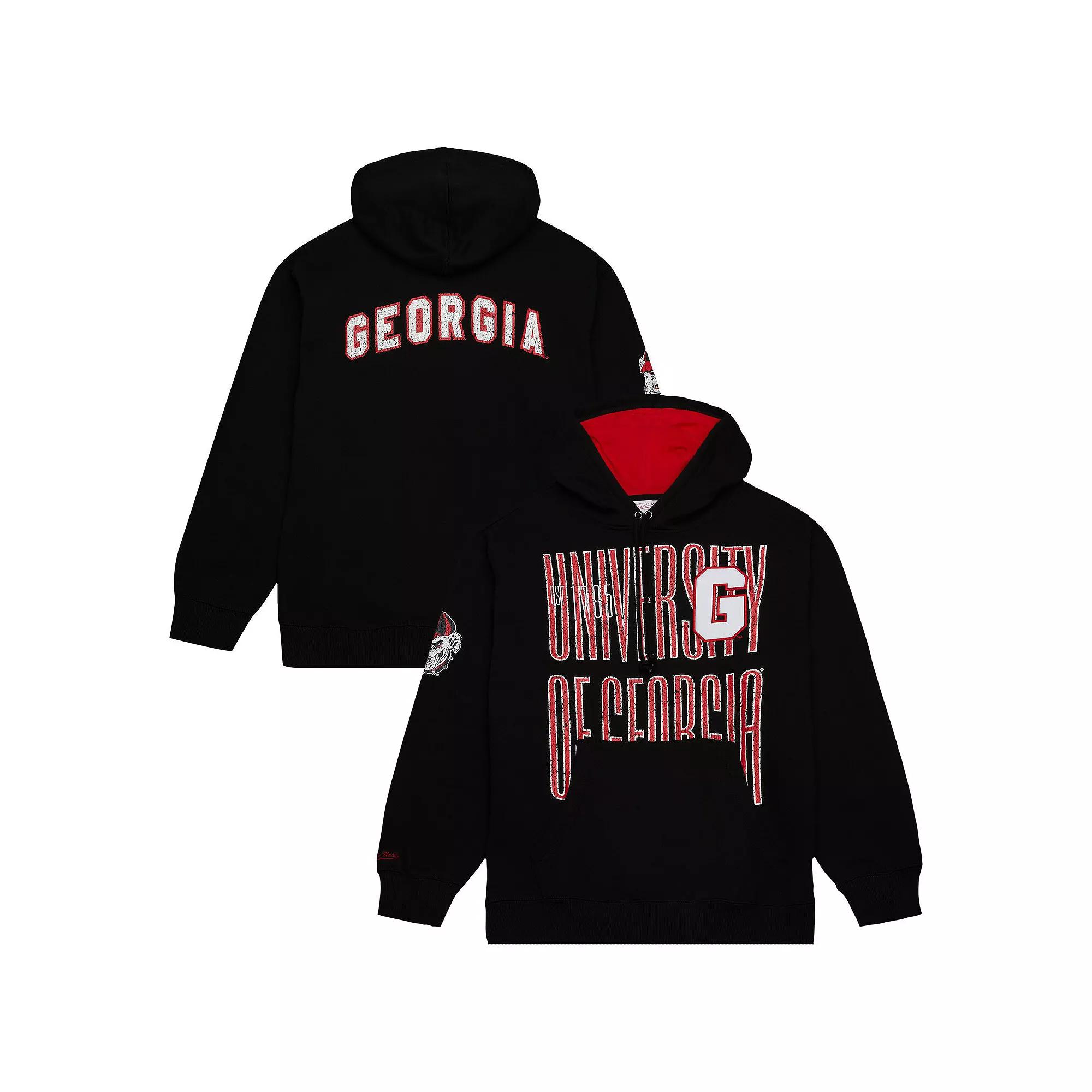 Men's Mitchell & Ness  Black Georgia Bulldogs Team OG Fleece 2.0 Pullover Hoodie, Size: Small Product Image