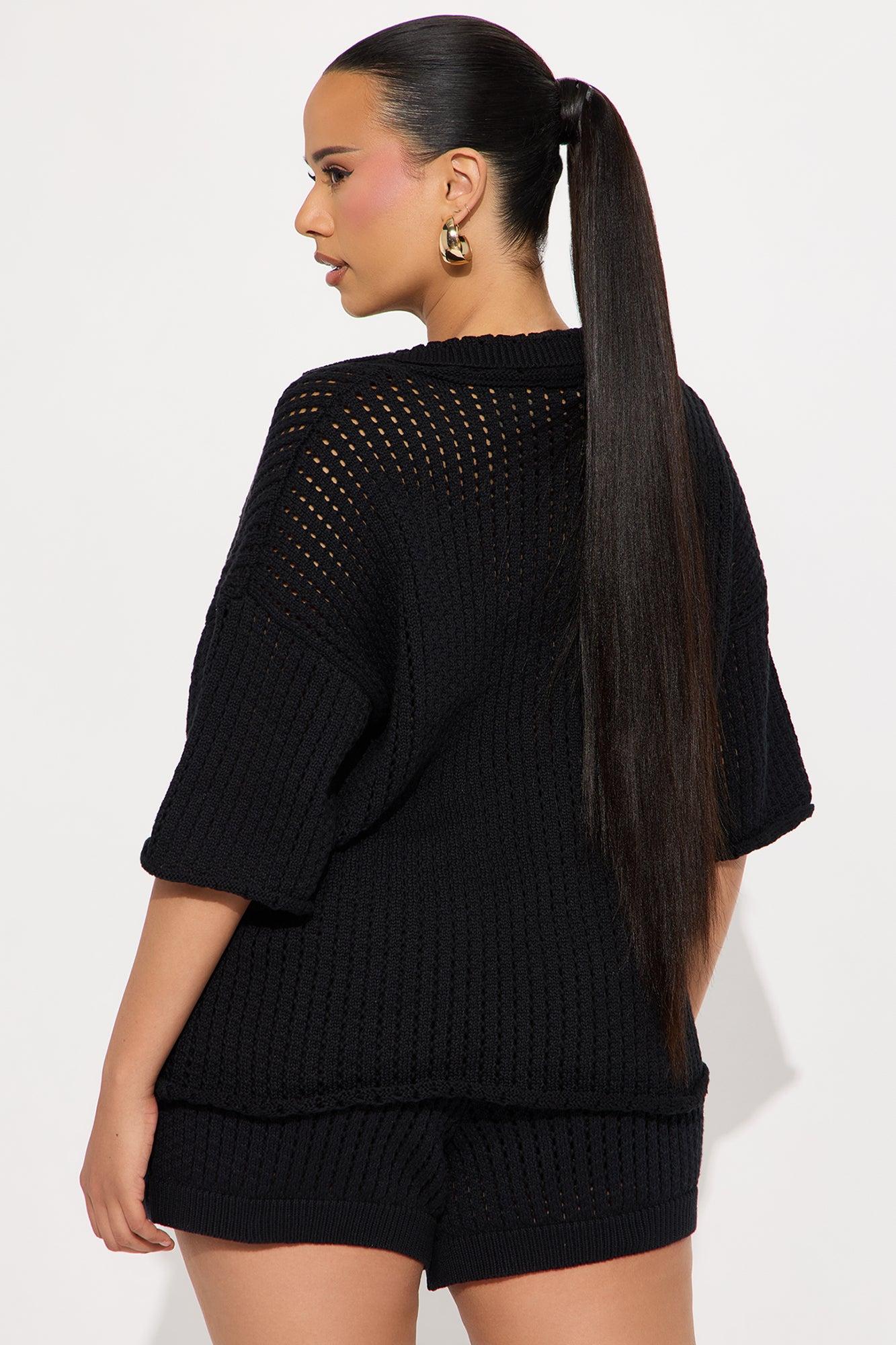 Sandy Crochet Short Set - Black Product Image