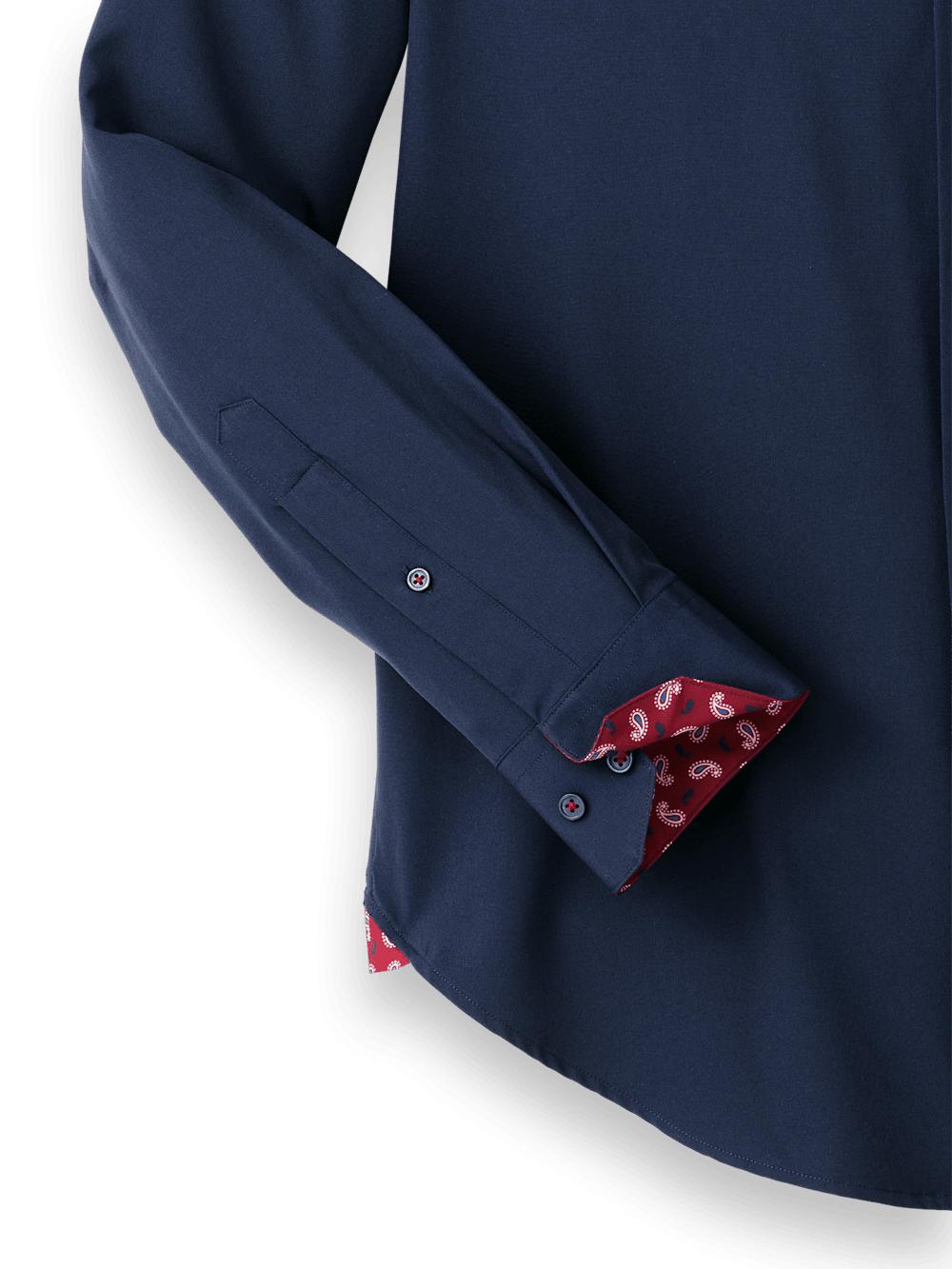 Performance Stretch Solid Casual Shirt - Navy Product Image