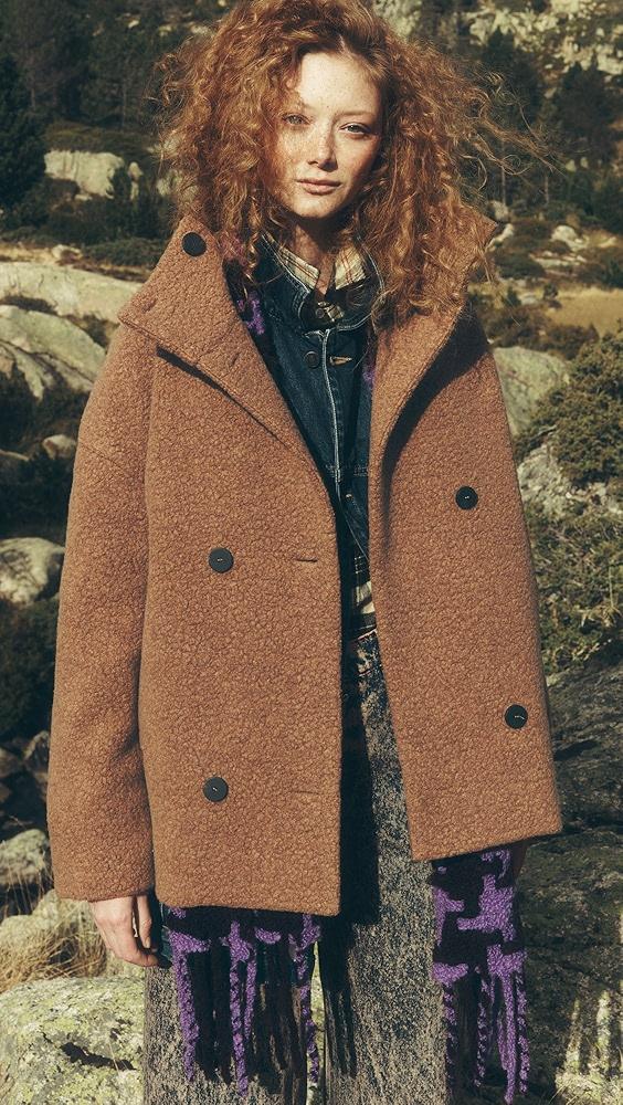 Harris Wharf London Cropped Funnel Jacket Boucle Jacket | Shopbop Product Image