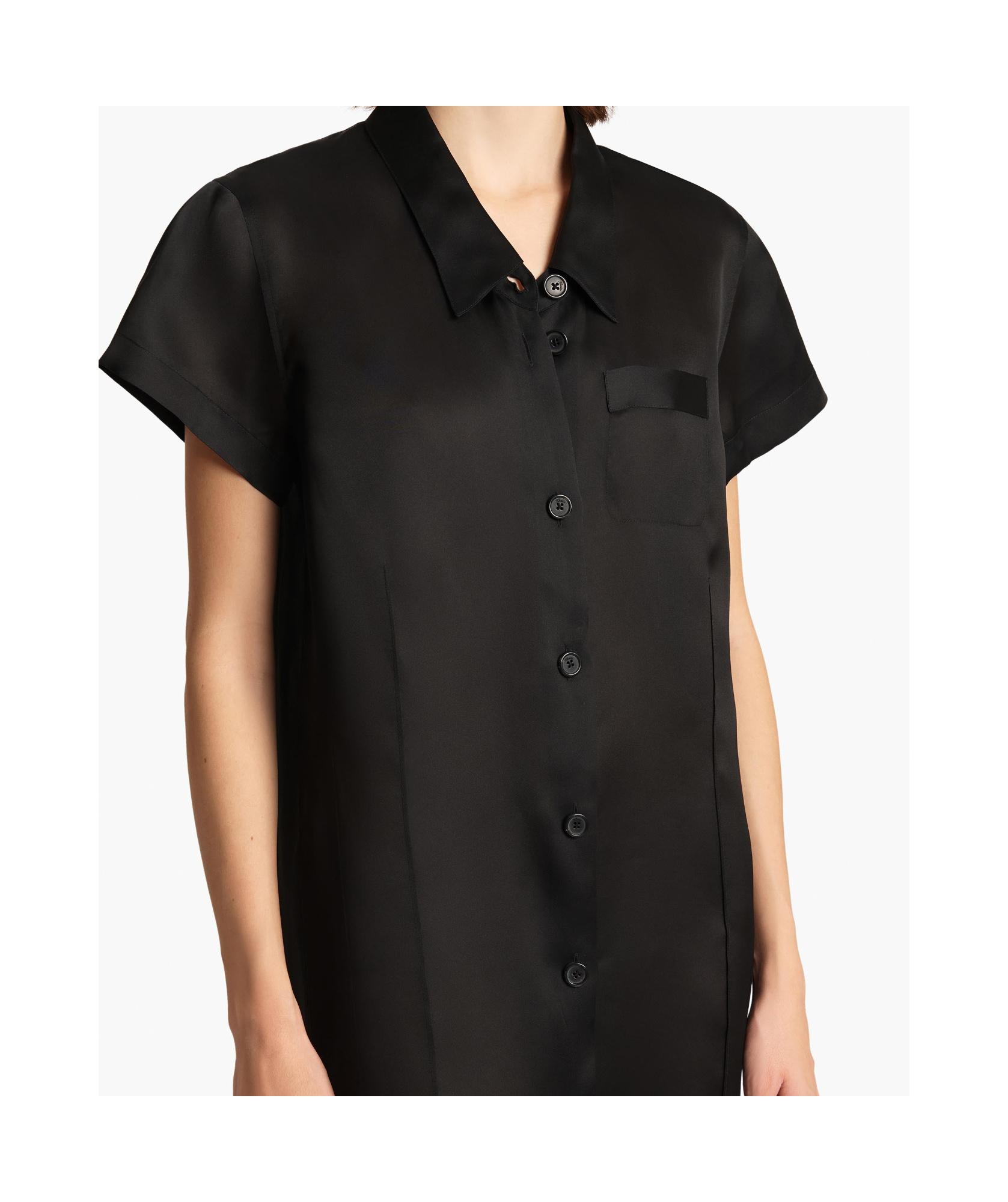 KHAITE Effy Silk And Cotton-blend Organza Midi Shirt Dress In Black Product Image