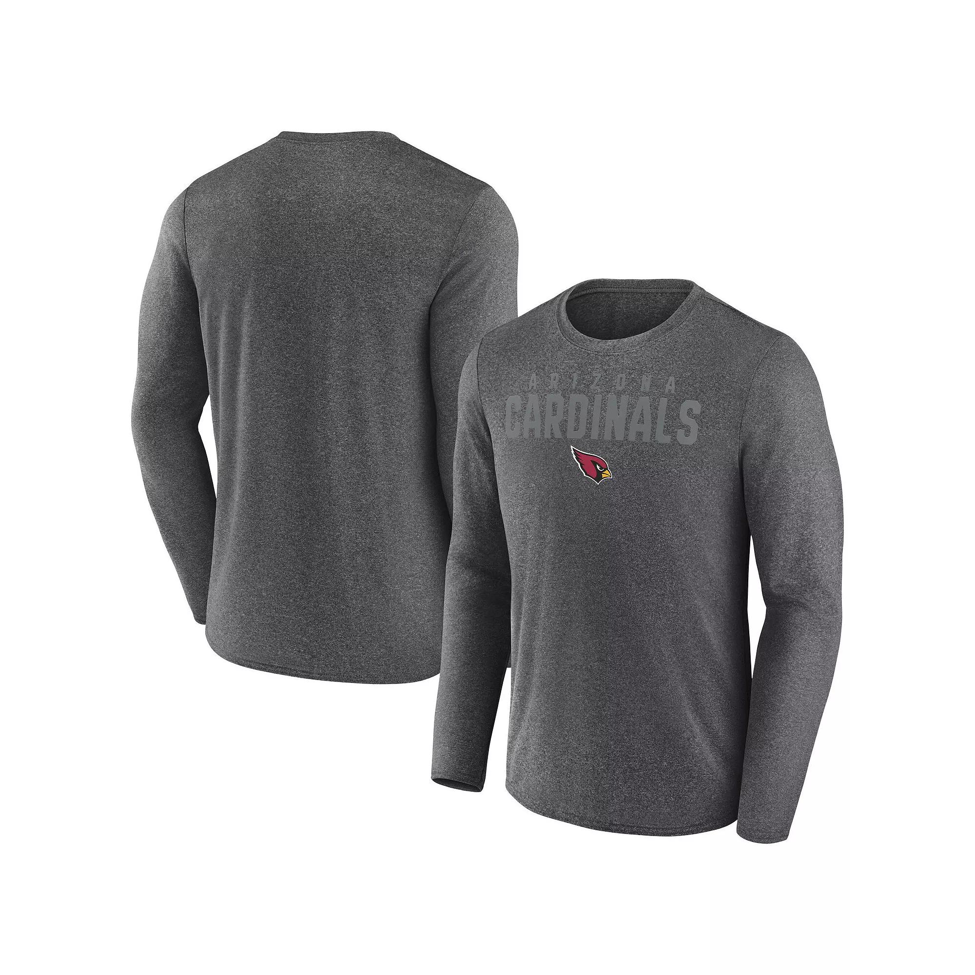 Men's Fanatics Heather Charcoal Arizona Cardinals Blackout Long Sleeve T-Shirt,  Product Image