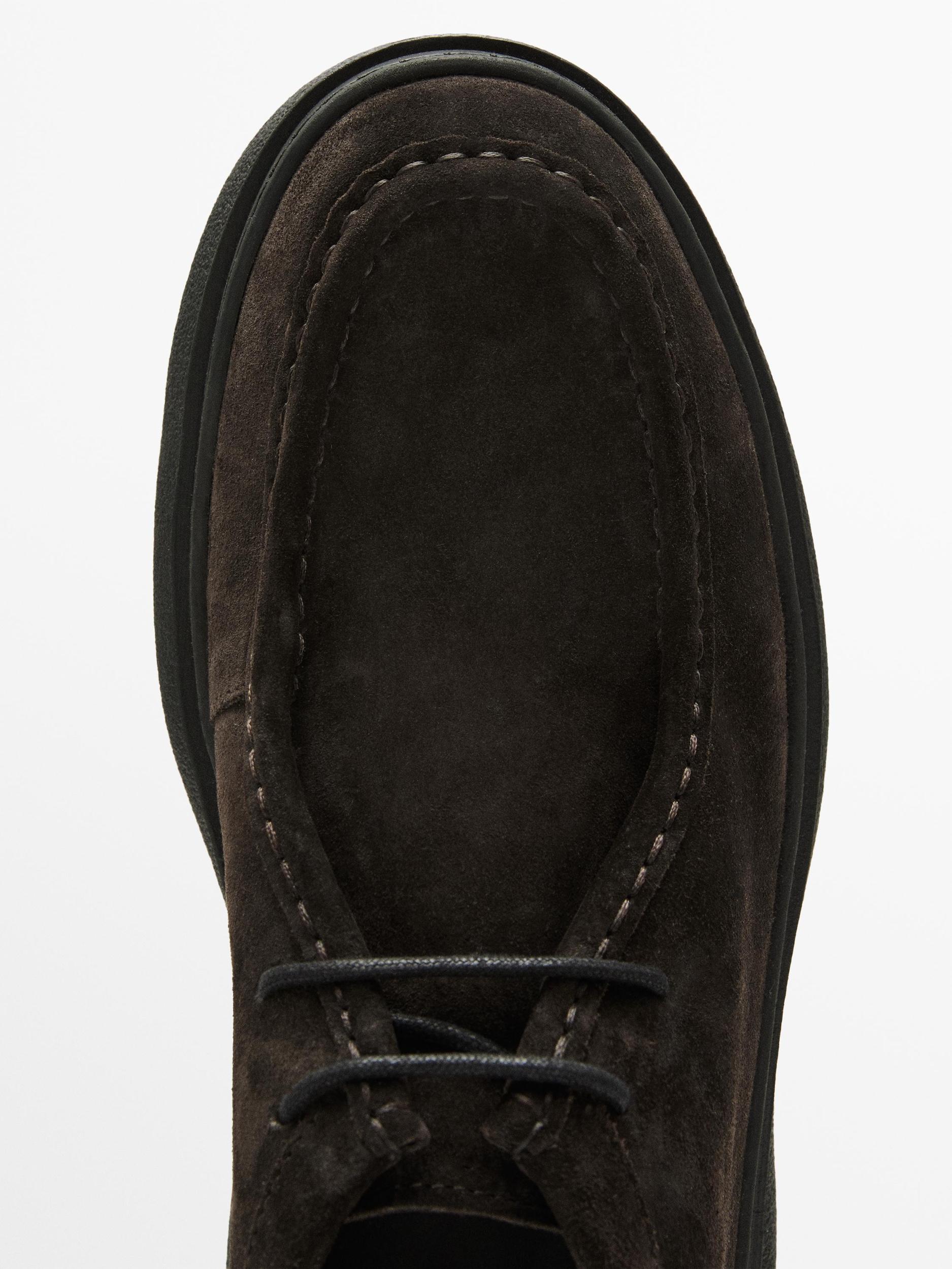 Moc toe split suede ankle boots Product Image