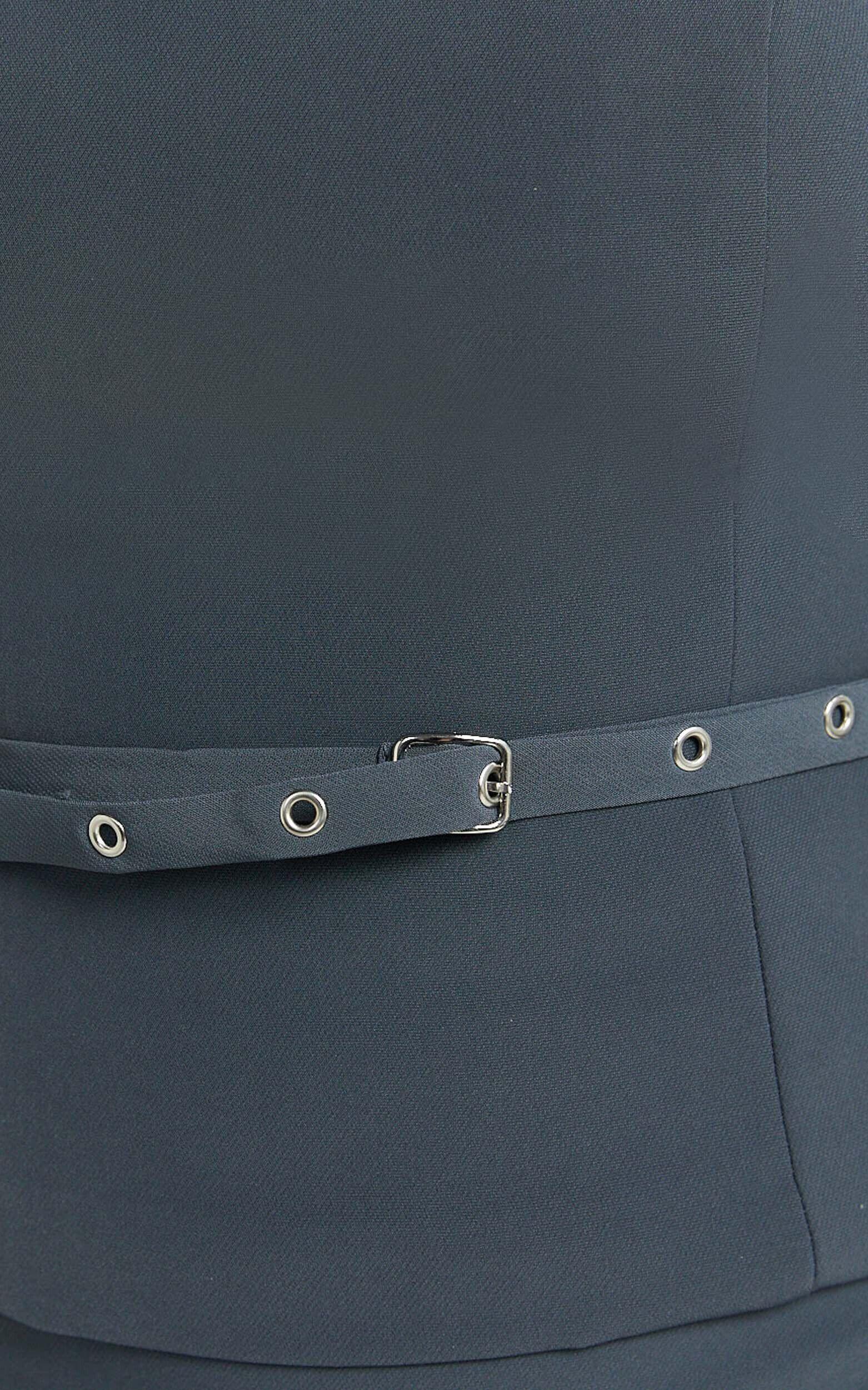 Jenni Top - Boat Neck Cut Out Belted Top in Slate Grey Product Image