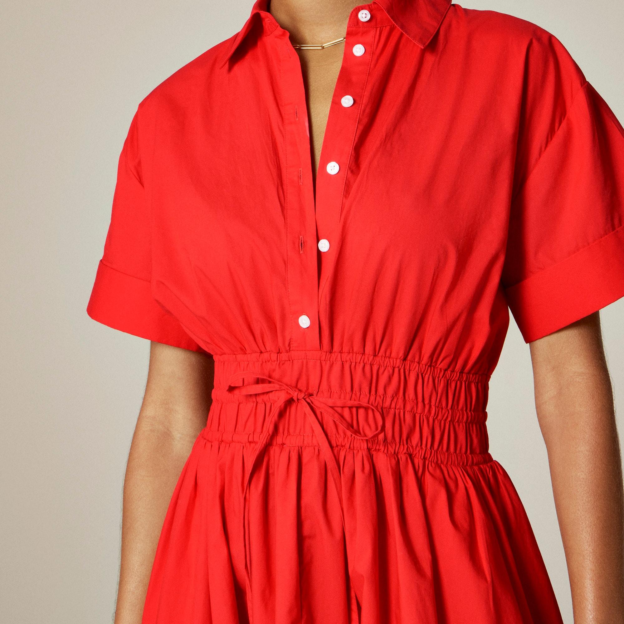 Elena mini shirt-dress in cotton poplin Product Image