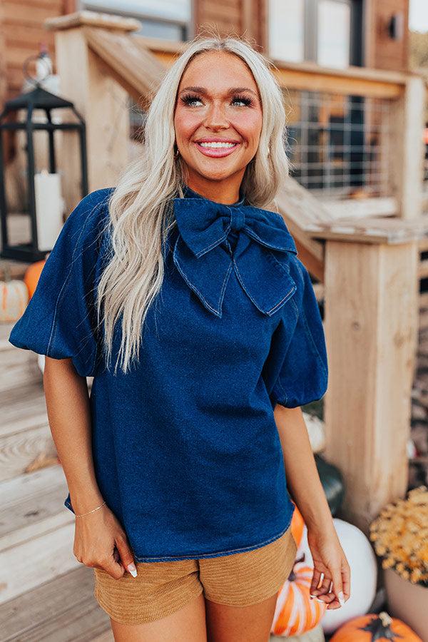 Plane to Portofino Denim Top Product Image