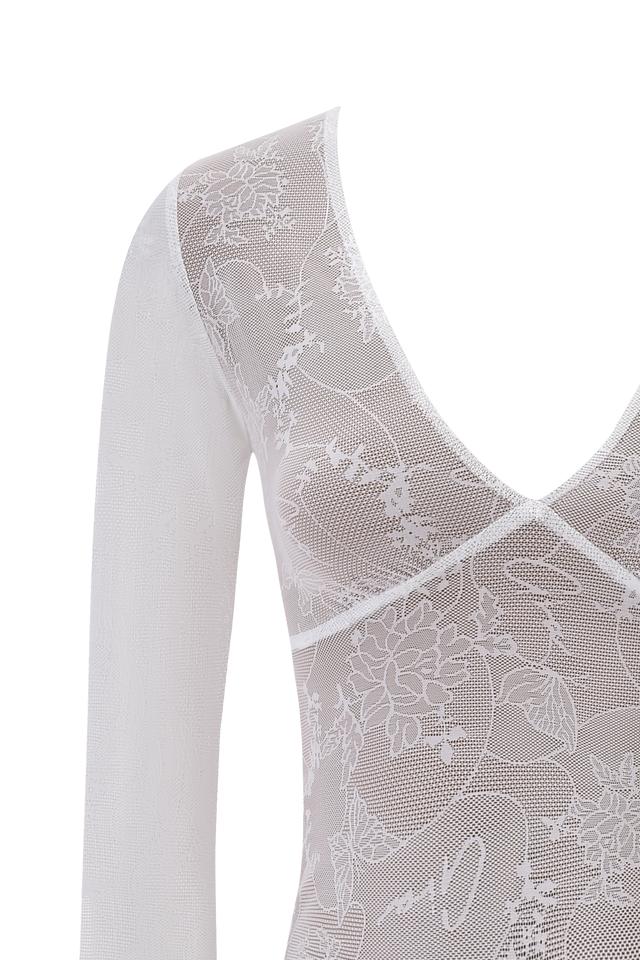 YVETTE TOP - WHITE : BUTTERFLY LACE Product Image