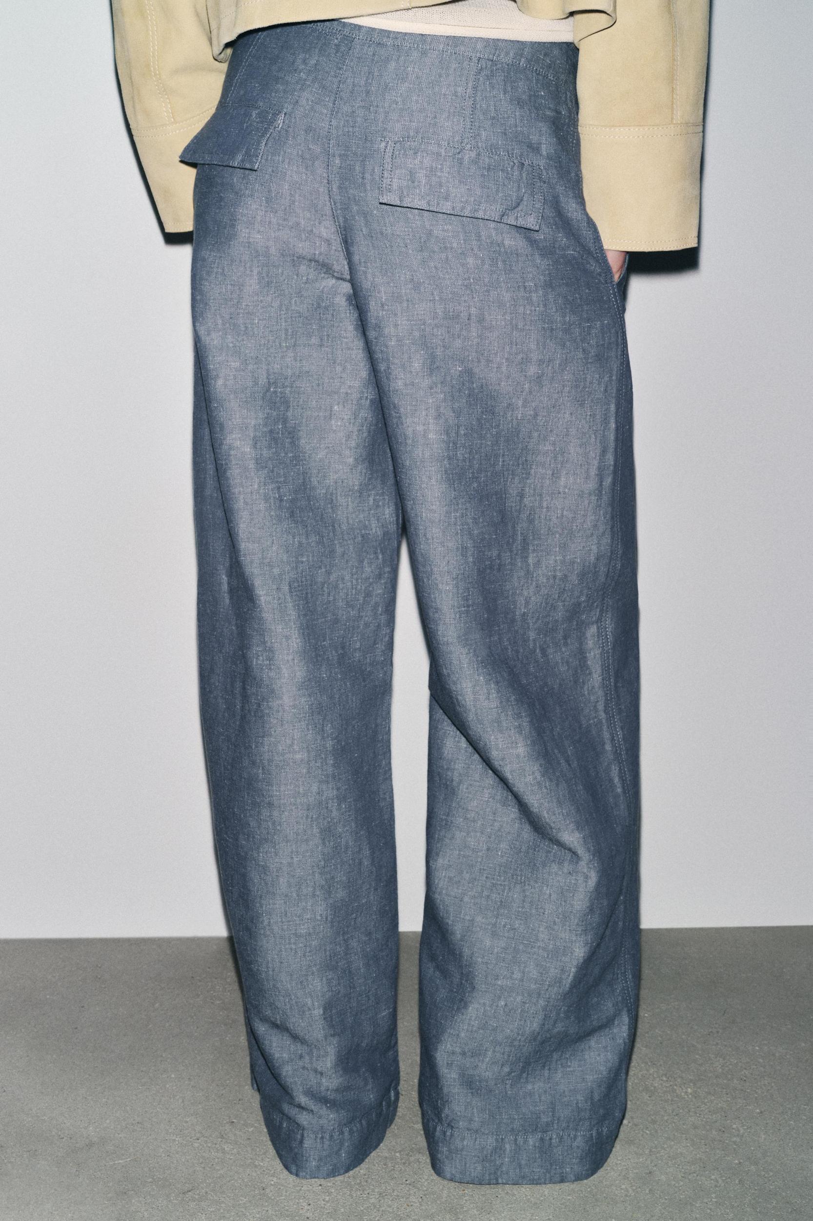 ZW COLLECTION WIDE LEG LINEN PANTS Product Image