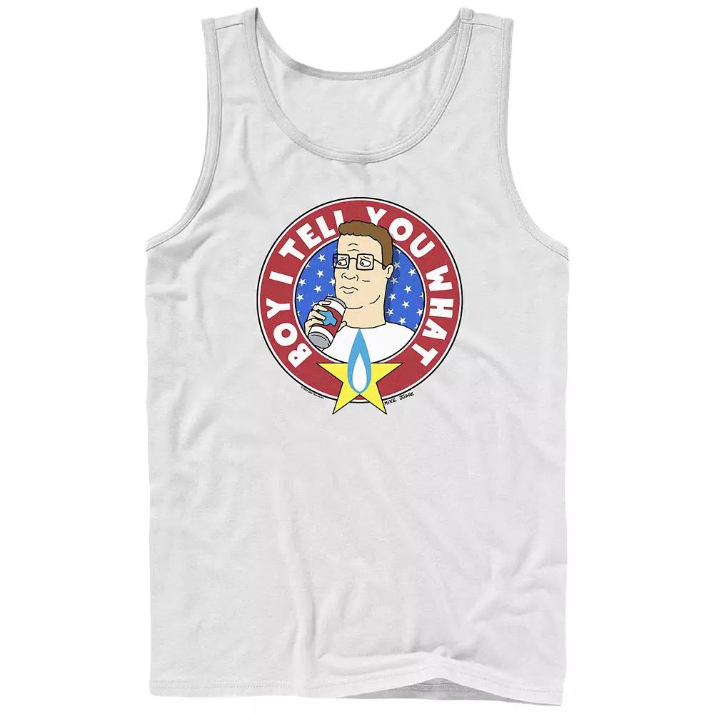 Men's King Of The Hill Boy I Tell You What Stamp Graphic Tank, Size: Large, White Product Image