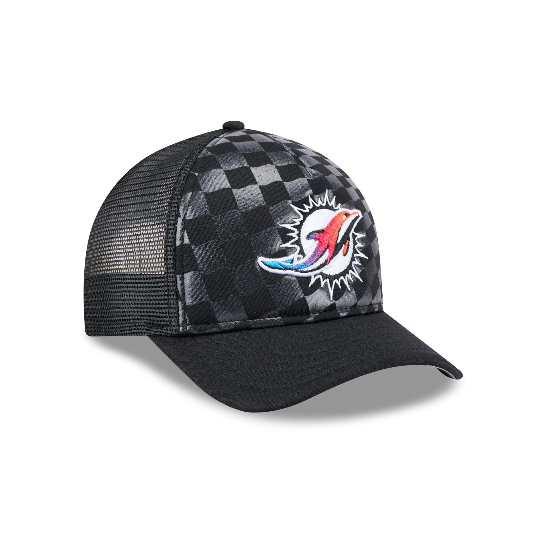 Miami Dolphins Gradient Raceway 9FORTY M-Crown A-Frame Trucker Hat Male Product Image
