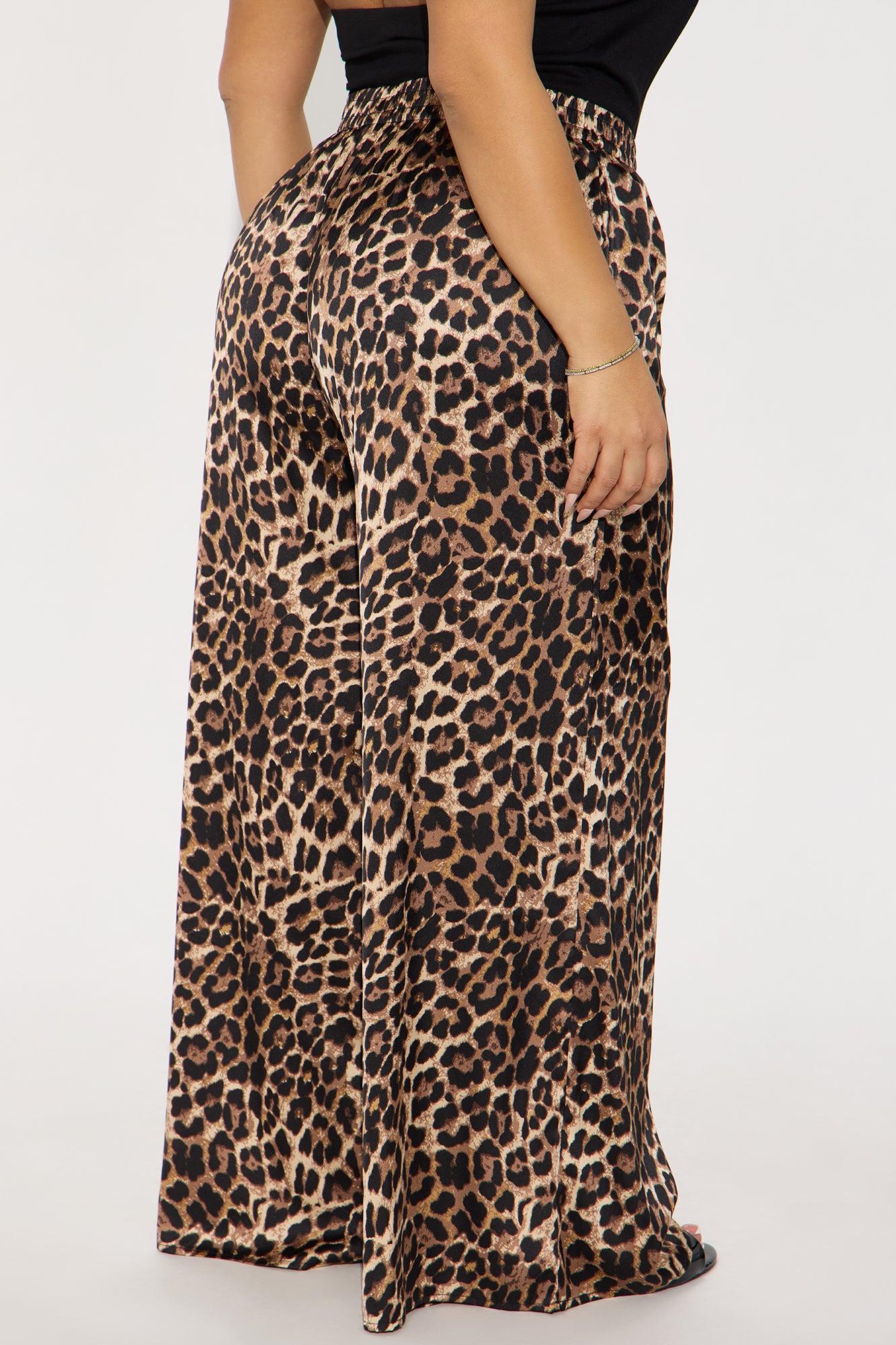 Audrey Leopard Satin Pant - Brown/combo Product Image