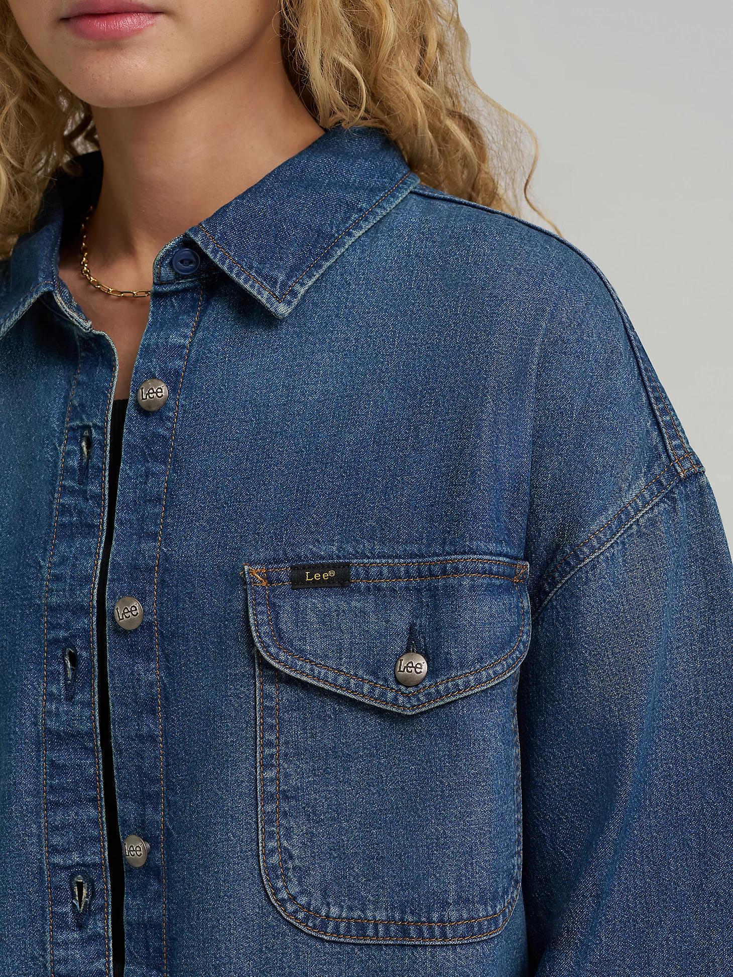 Women's Swing Back Denim Button Down Shirt | Women's Tops & Tees | Lee® Product Image