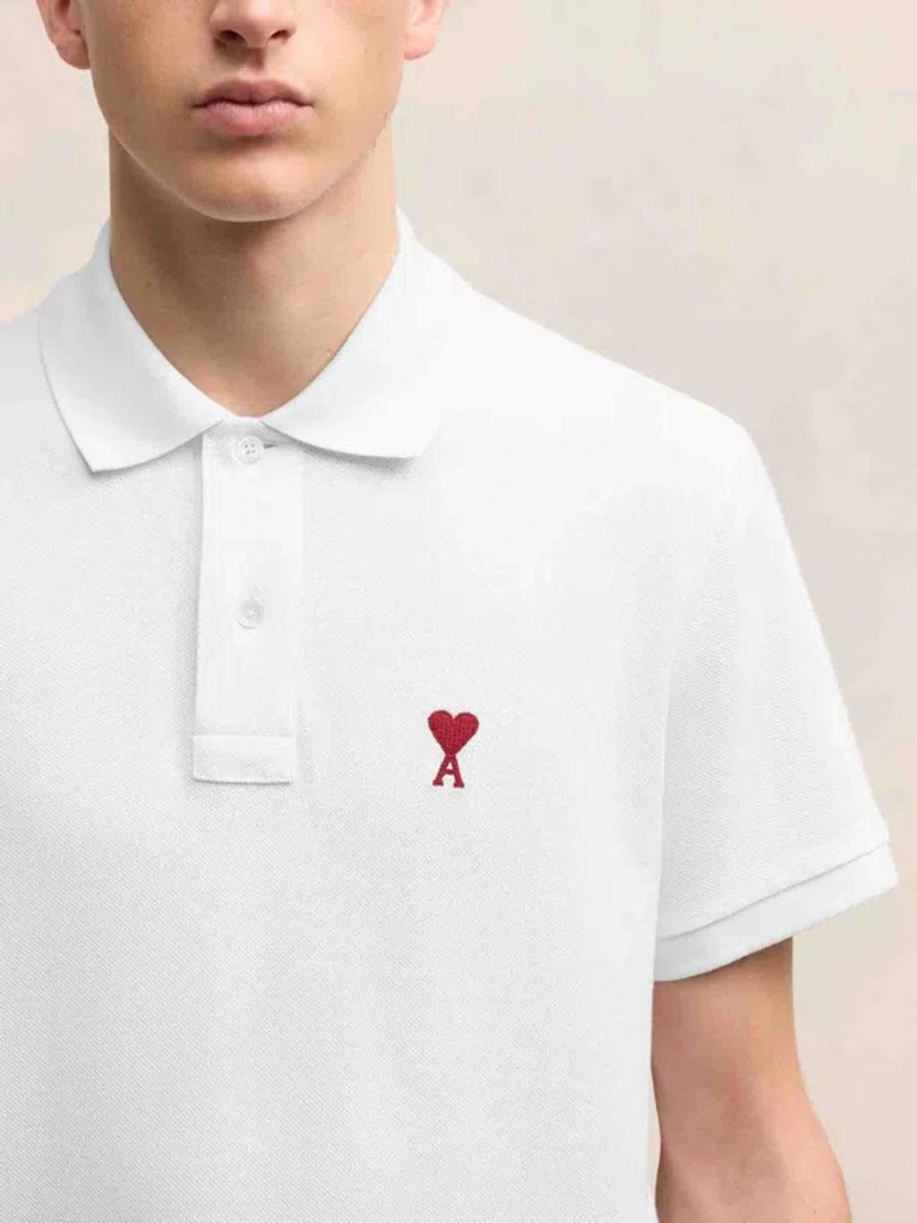 White Cotton Ami de Coeur Polo Product Image