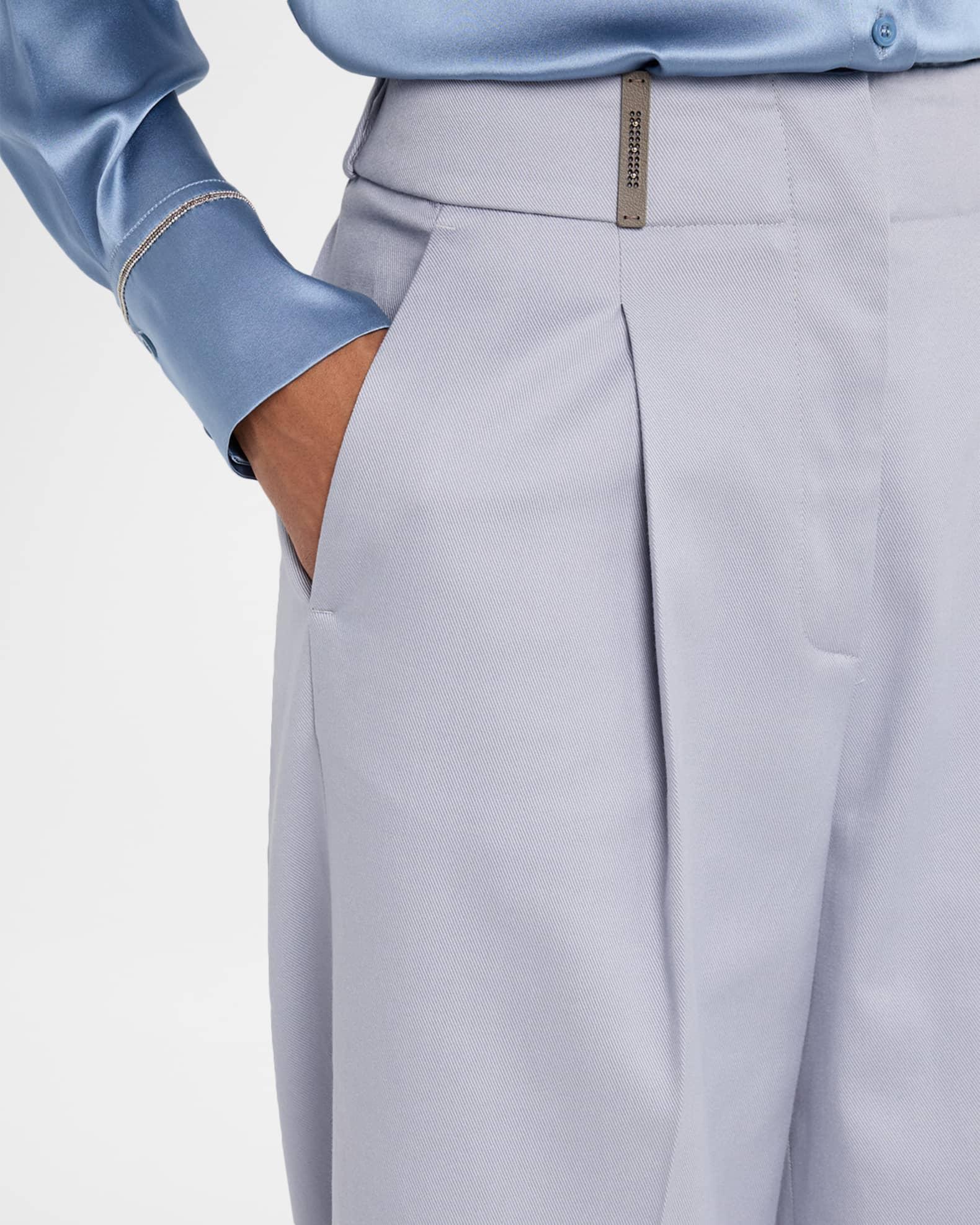 High-Rise Cropped Twill Pants Product Image