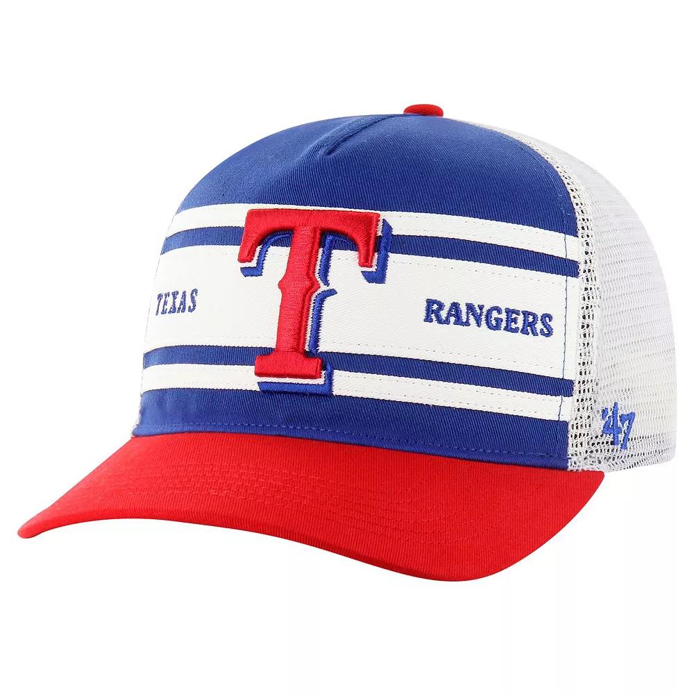 Men's '47 Royal Texas Rangers Gridiron Super Stripe Relaxed Trucker Hitch Adjustable Hat, Blue Product Image