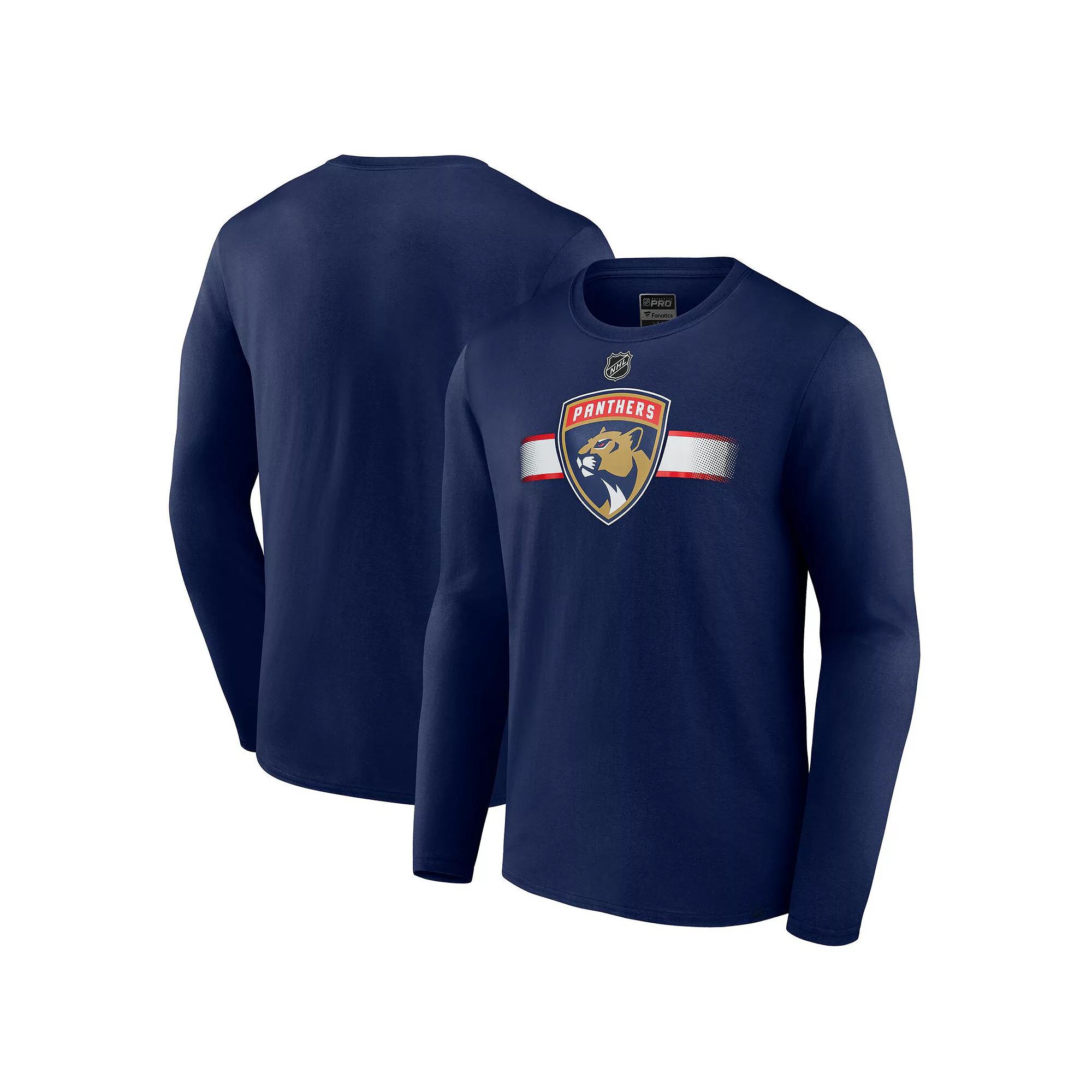 Men's Fanatics  Navy Florida Panthers Authentic Pro Long Sleeve T-Shirt, Size: XL, Pnt Blue Product Image