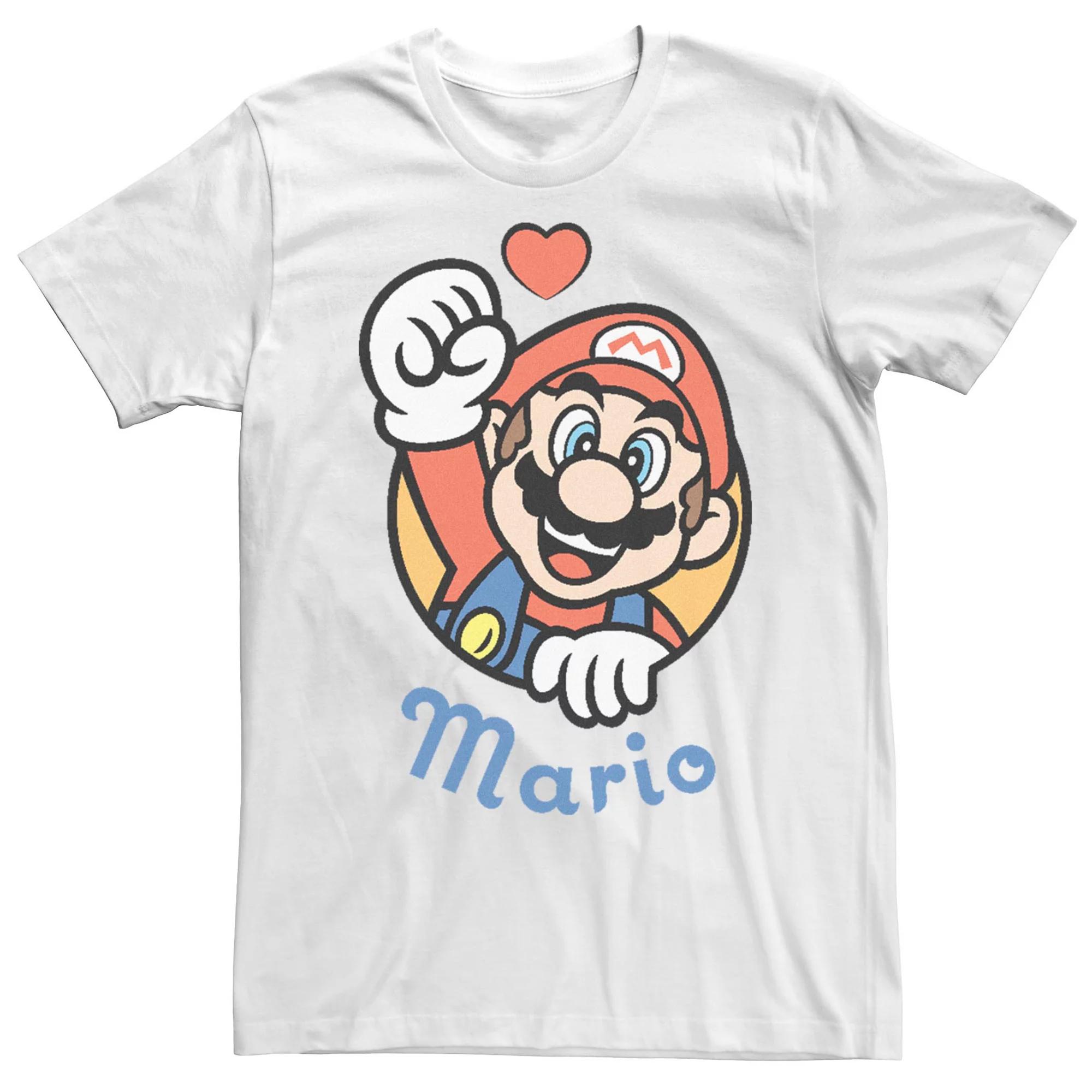 Men's Nintendo Super Mario Heart Smile Short Sleeve Tee, Size: Medium, White Product Image