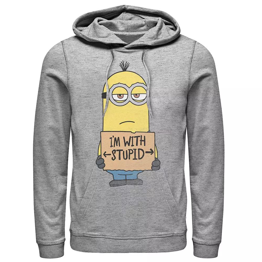 Men's Despicable Me Minions Kevin I'm With Stupid Pullover Hoodie,  Product Image
