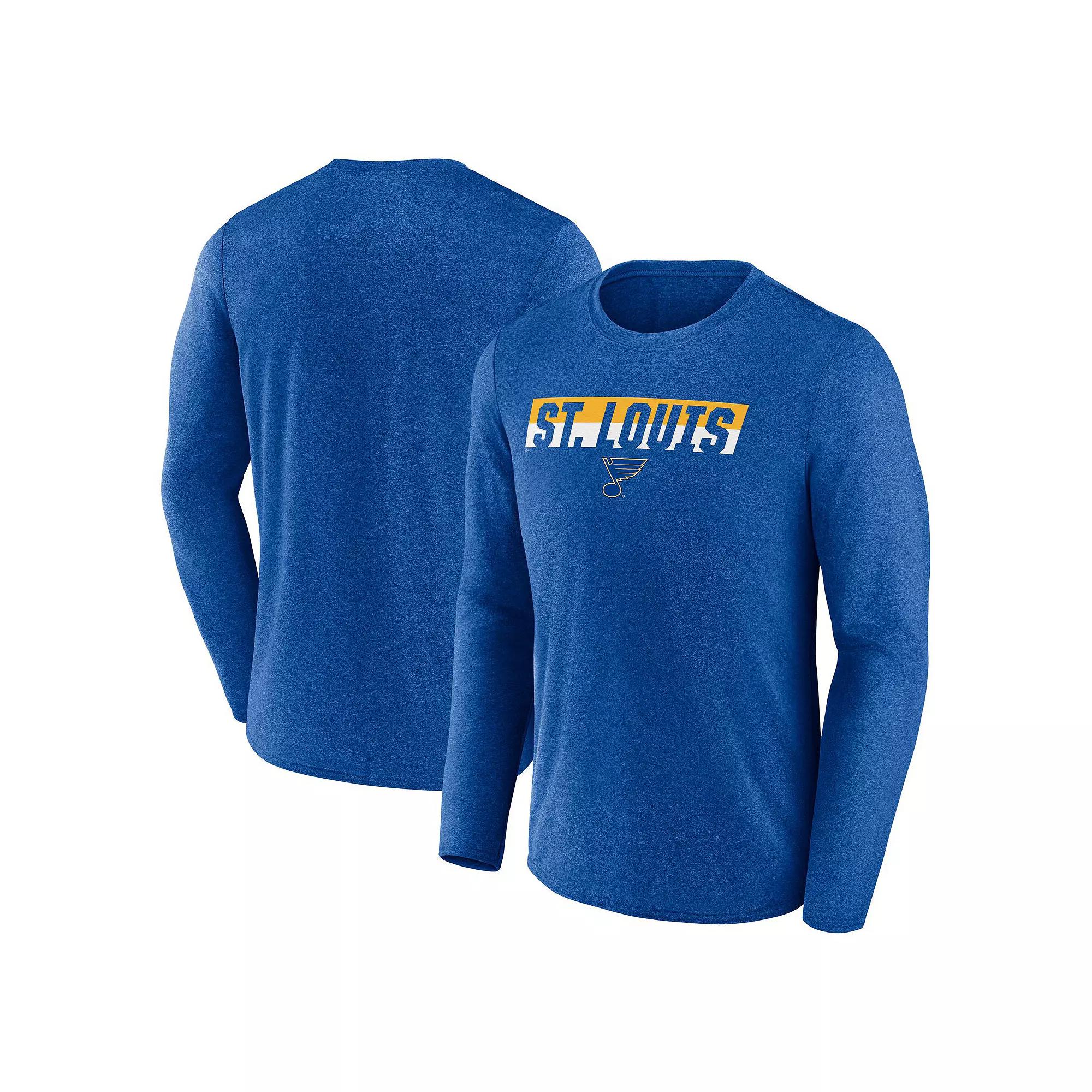 Men's Fanatics Heather Royal St. Louis Blues Transition Long Sleeve T-Shirt,  Product Image