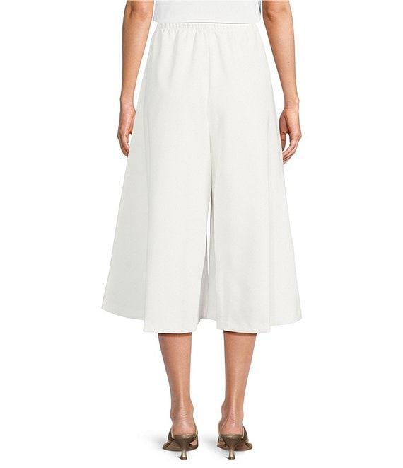 IC Collection Knit Wide Leg Floral Applique Palazo Pants Product Image