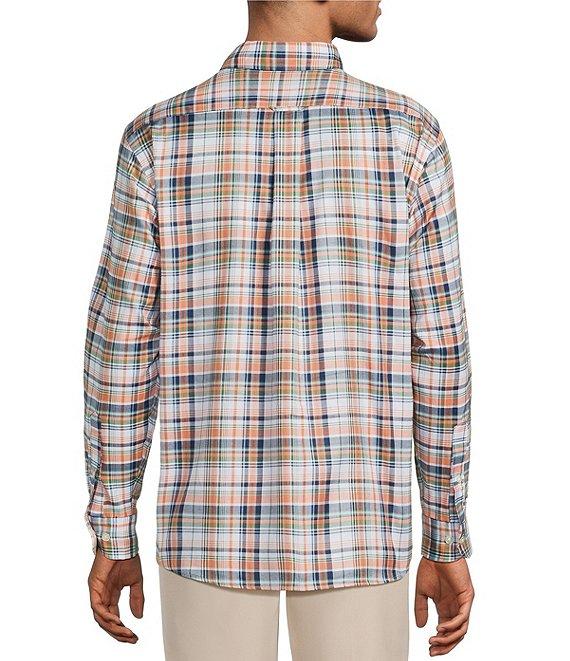 Roundtree & Yorke Big & Tall Long Sleeve Large Plaid Oxford Sport Shirt Product Image