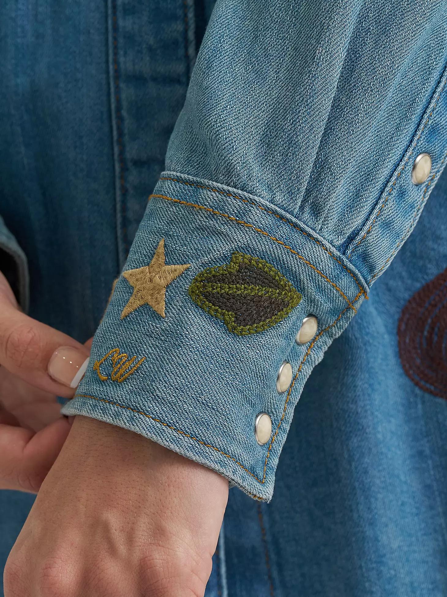 Lainey Wilson x Wrangler Embroidered Denim Shirt | Women's TOPS | Wrangler® Product Image