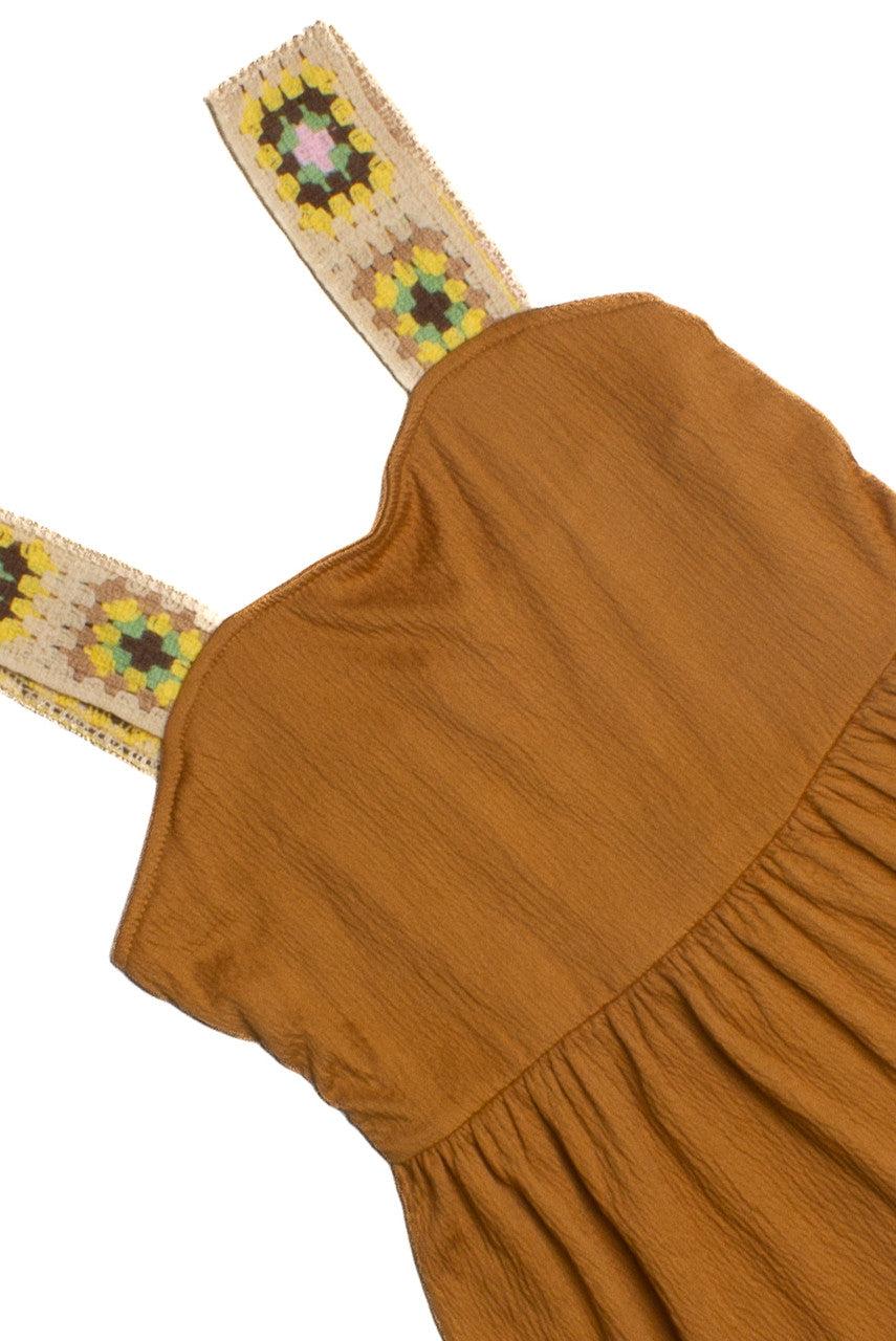 Copper Crochet Strap Dress Product Image