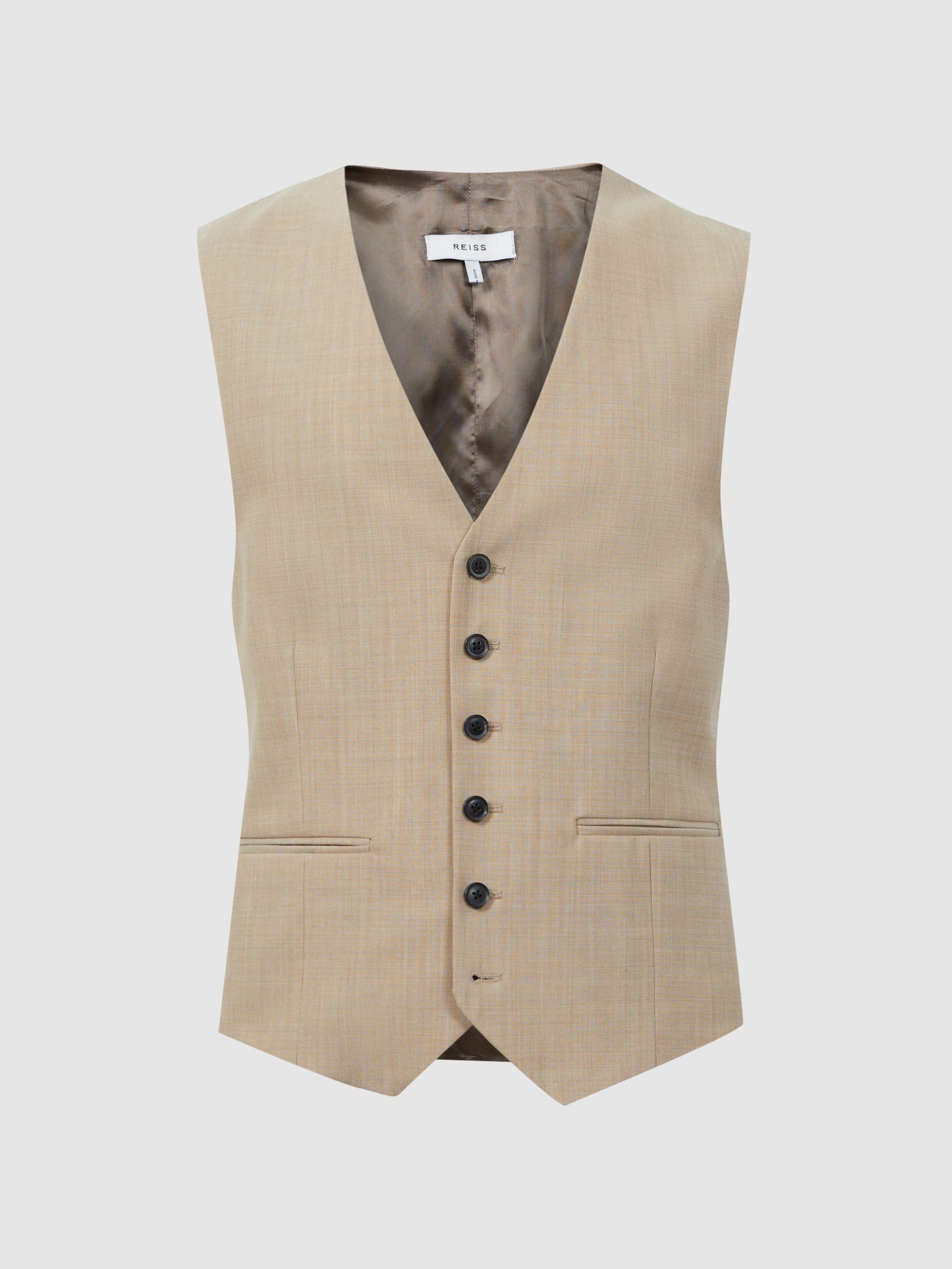 Classic Slim Fit Waistcoat in Oatmeal Product Image