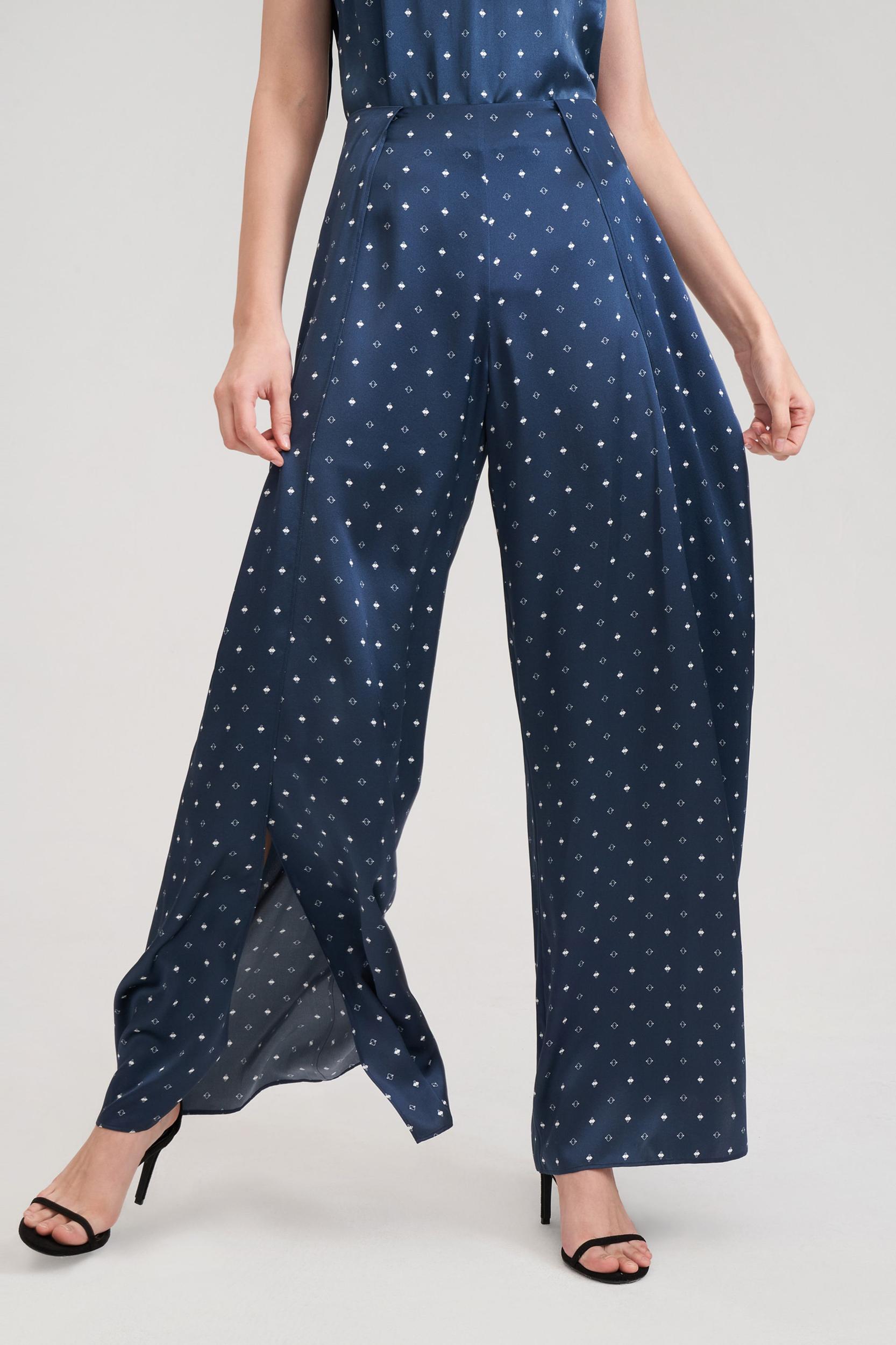 Wide-legged Silk Ginkgo Pants Product Image