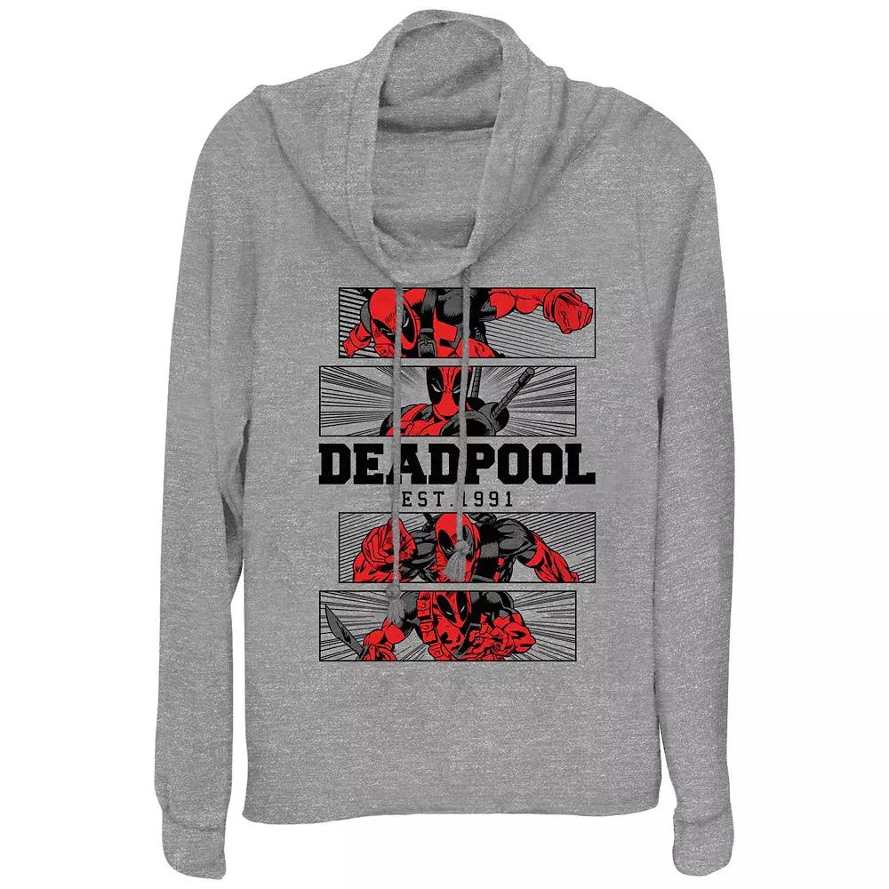 Women's Marvel Deadpool Est. 1991 Cowlneck Graphic Lightweight Long Sleeve,  Product Image