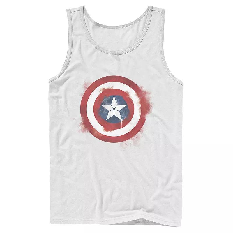 Men's Captain America Smudged Paint Shield Painting Graphic Tank,  Product Image