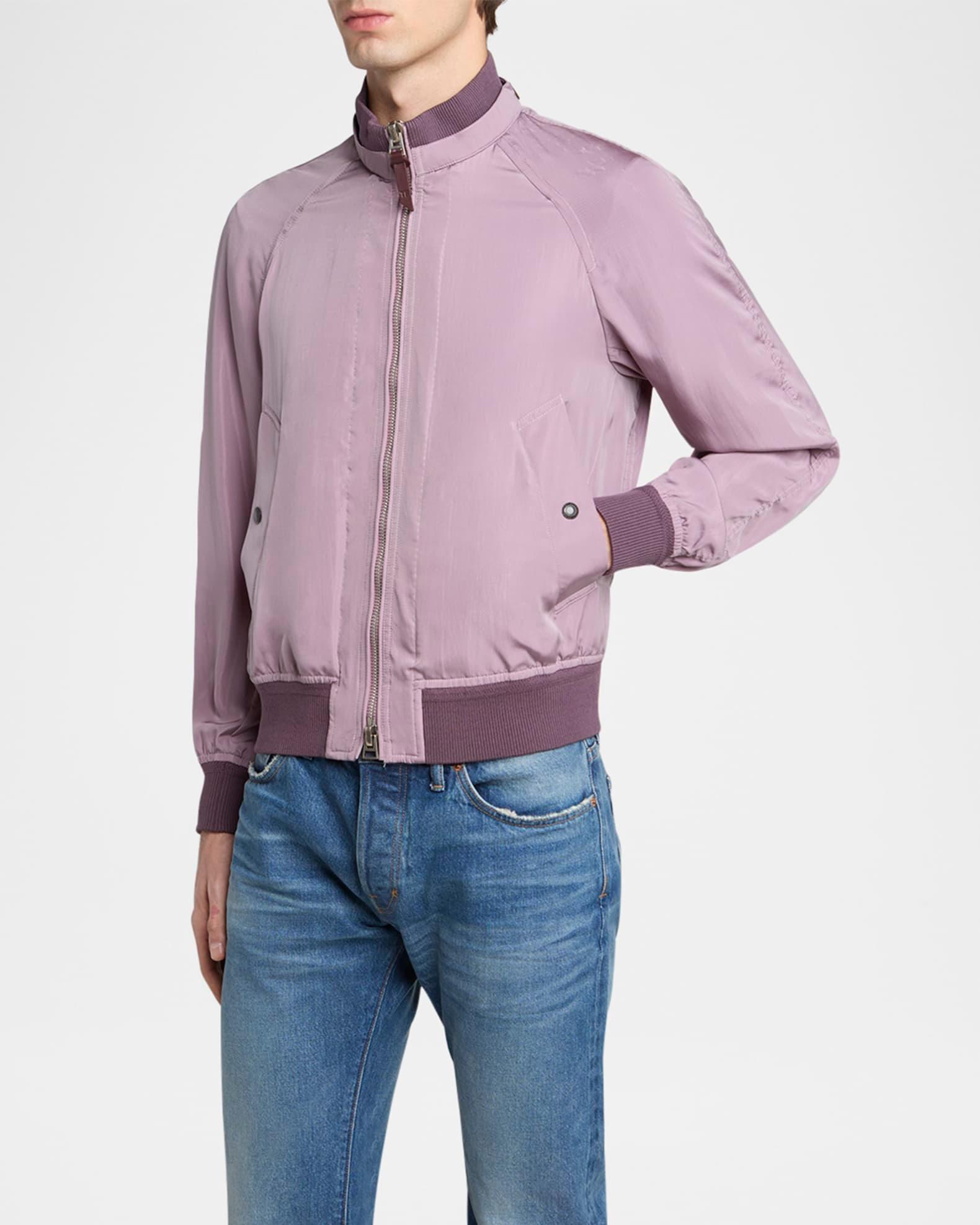 Men's Silk Taffeta Knit Bomber Jacket Product Image